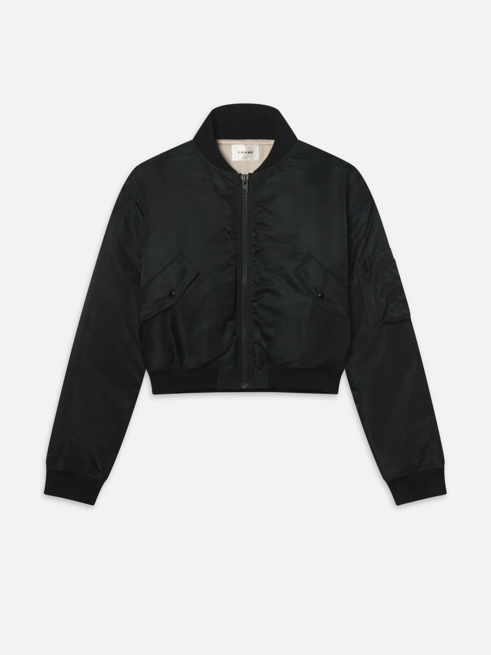 The Nylon Bomber Jacket -- Black sold by Frame Denim