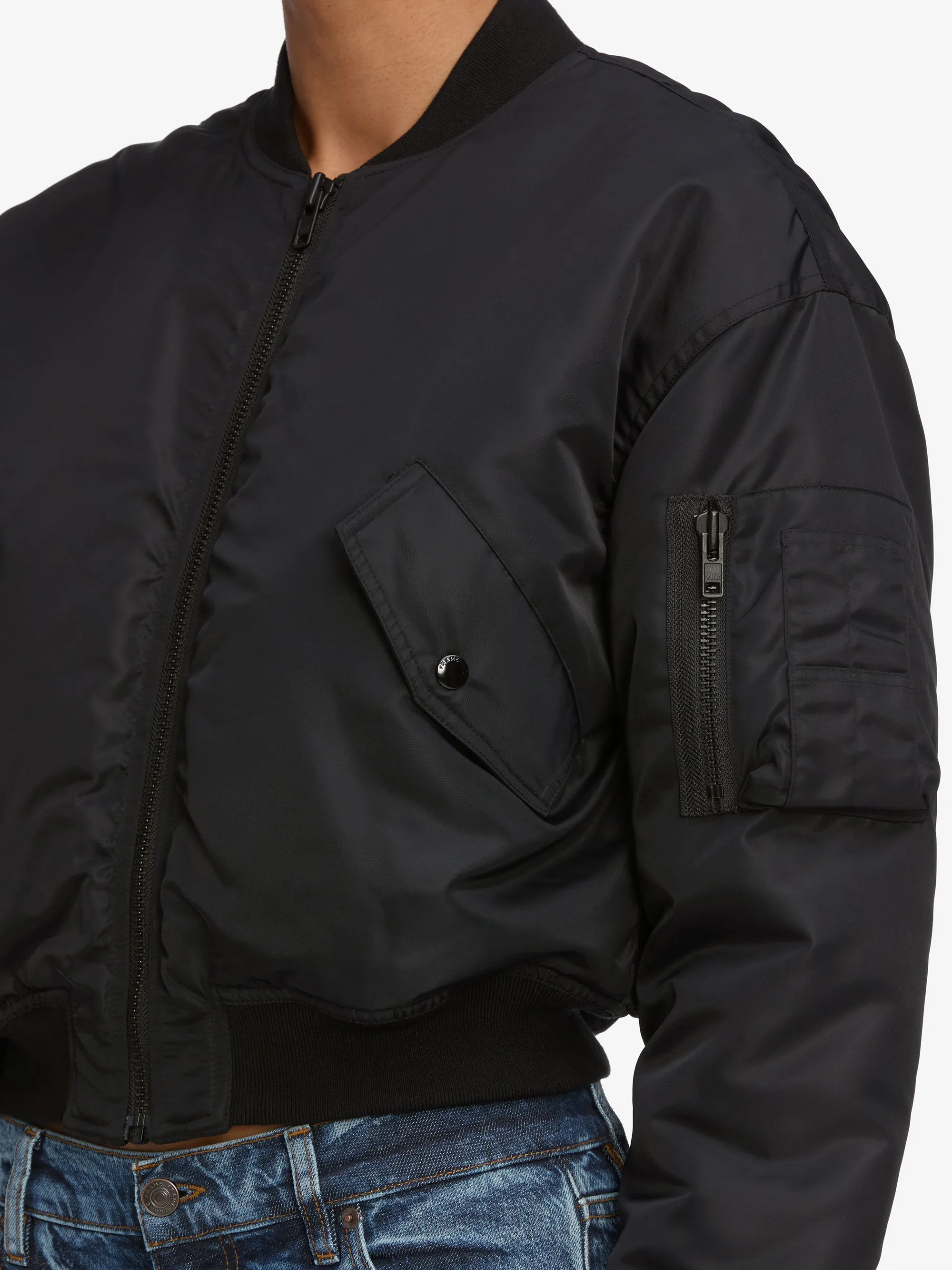 The Nylon Bomber Jacket -- Black sold by Frame Denim product image thumbnail 4