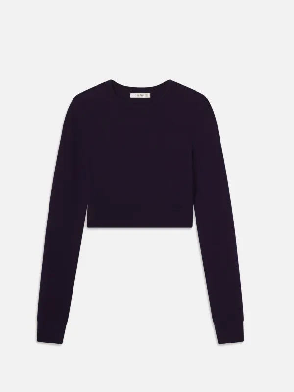 The Cashmere School Crew Sweater -- Royal Purple sold by Frame Denim