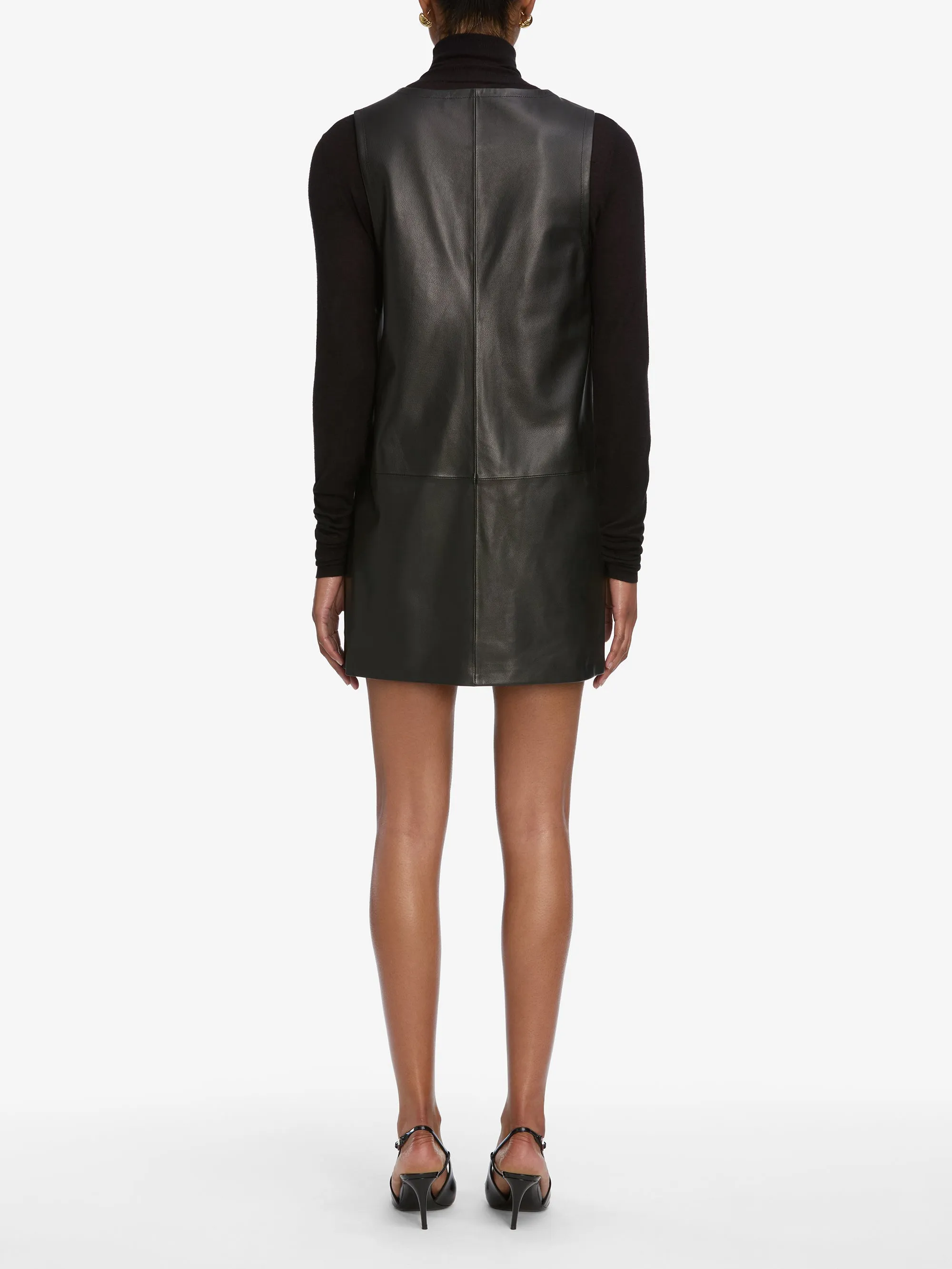 The Leather Pinafore Dress -- Black sold by Frame Denim product image thumbnail 5