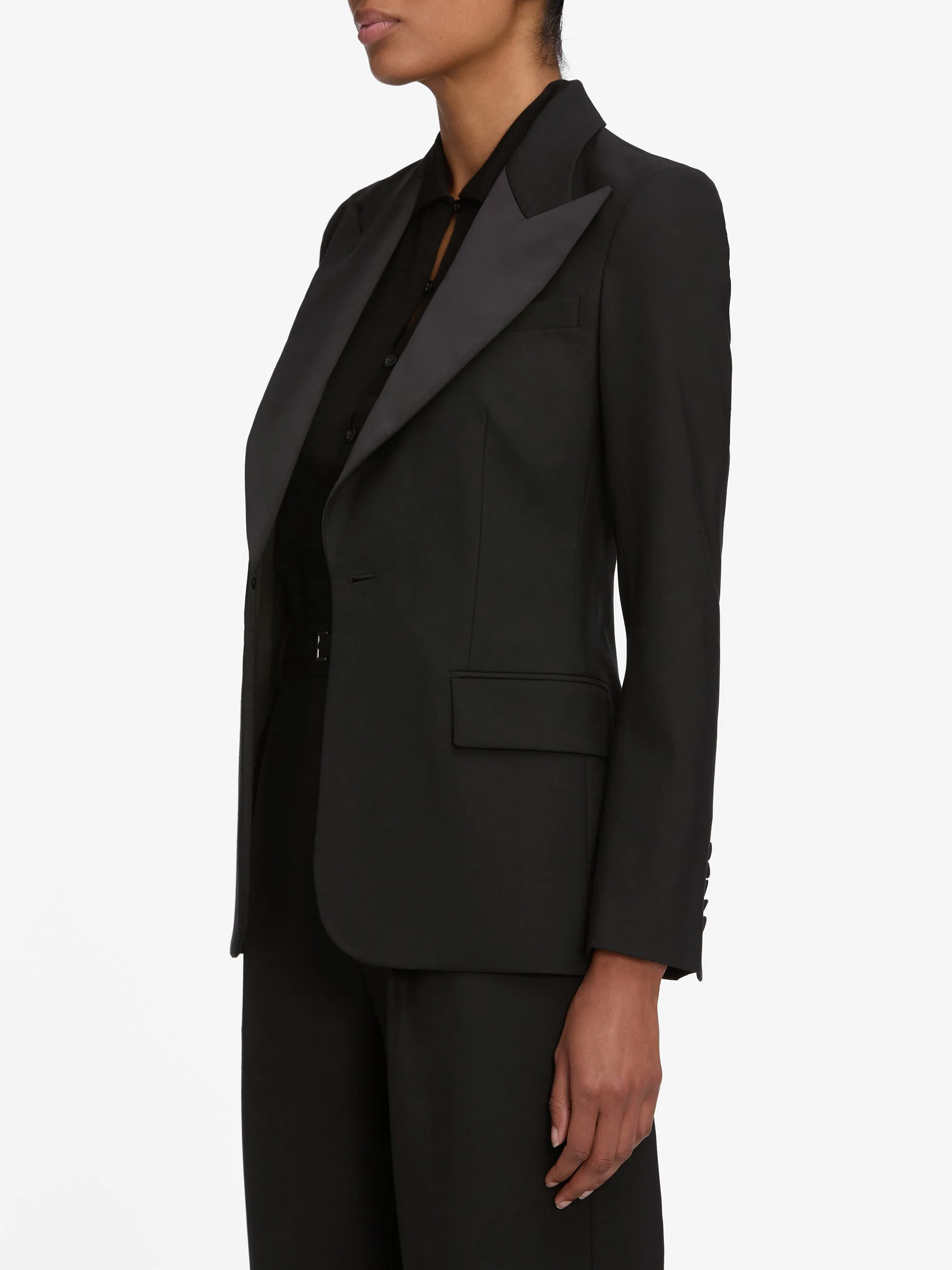 The Peak Lapel Blazer -- Black sold by Frame Denim product image thumbnail 5