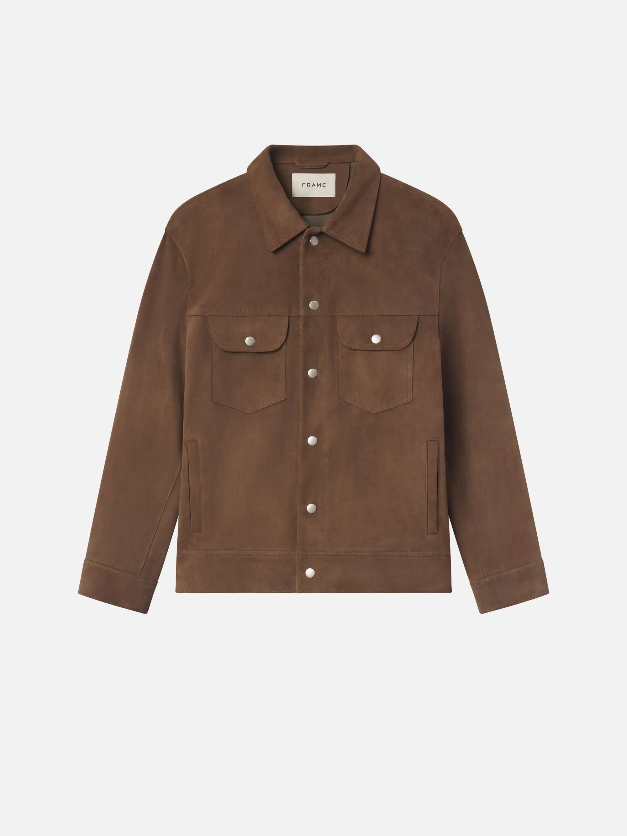 Suede Trucker Jacket -- Mocha sold by Frame Denim