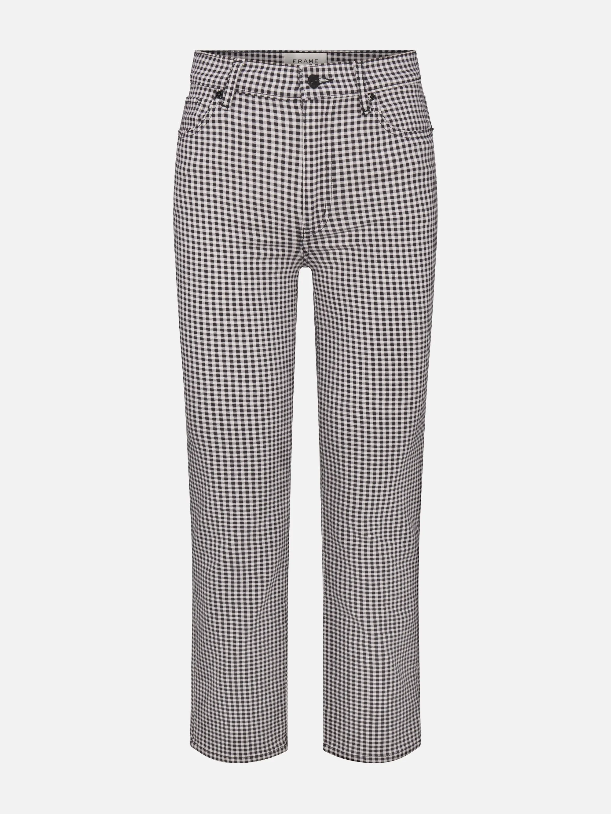 Le Sleek Straight Gingham -- Black Multi sold by Frame Denim