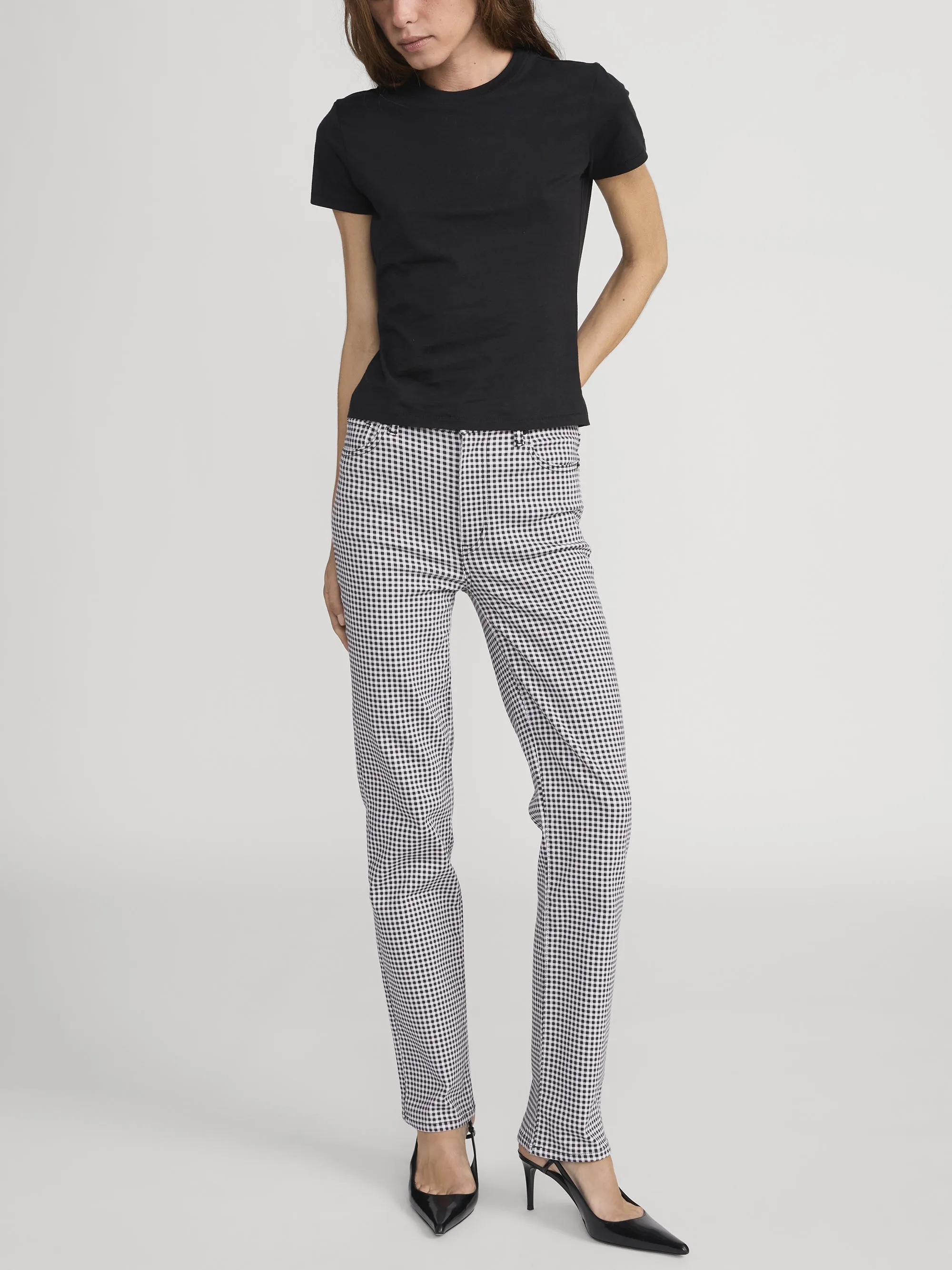 Le Sleek Straight Gingham -- Black Multi sold by Frame Denim product image thumbnail 2