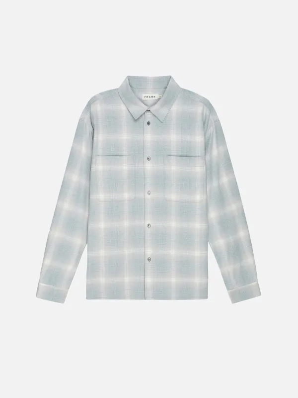Plaid Overshirt -- Light Blue Plaid sold by Frame Denim