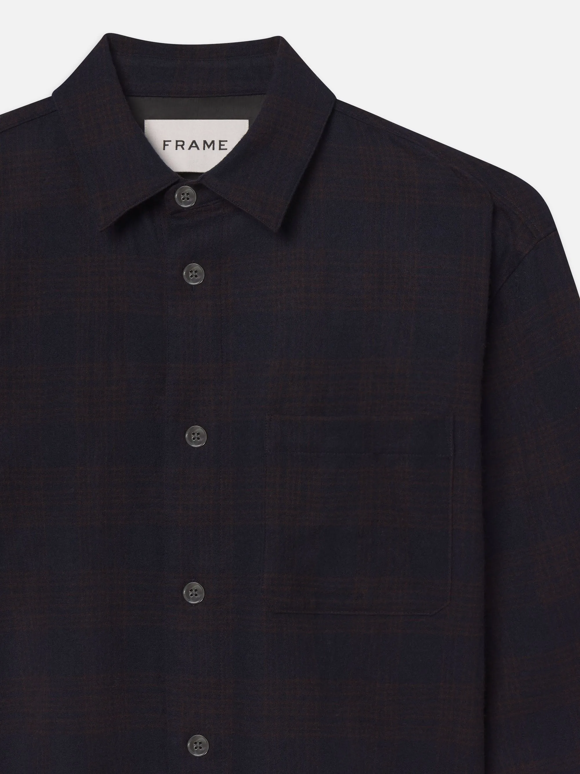 Wool Blend Plaid Shirt -- Navy Multi sold by Frame Denim product image thumbnail 2