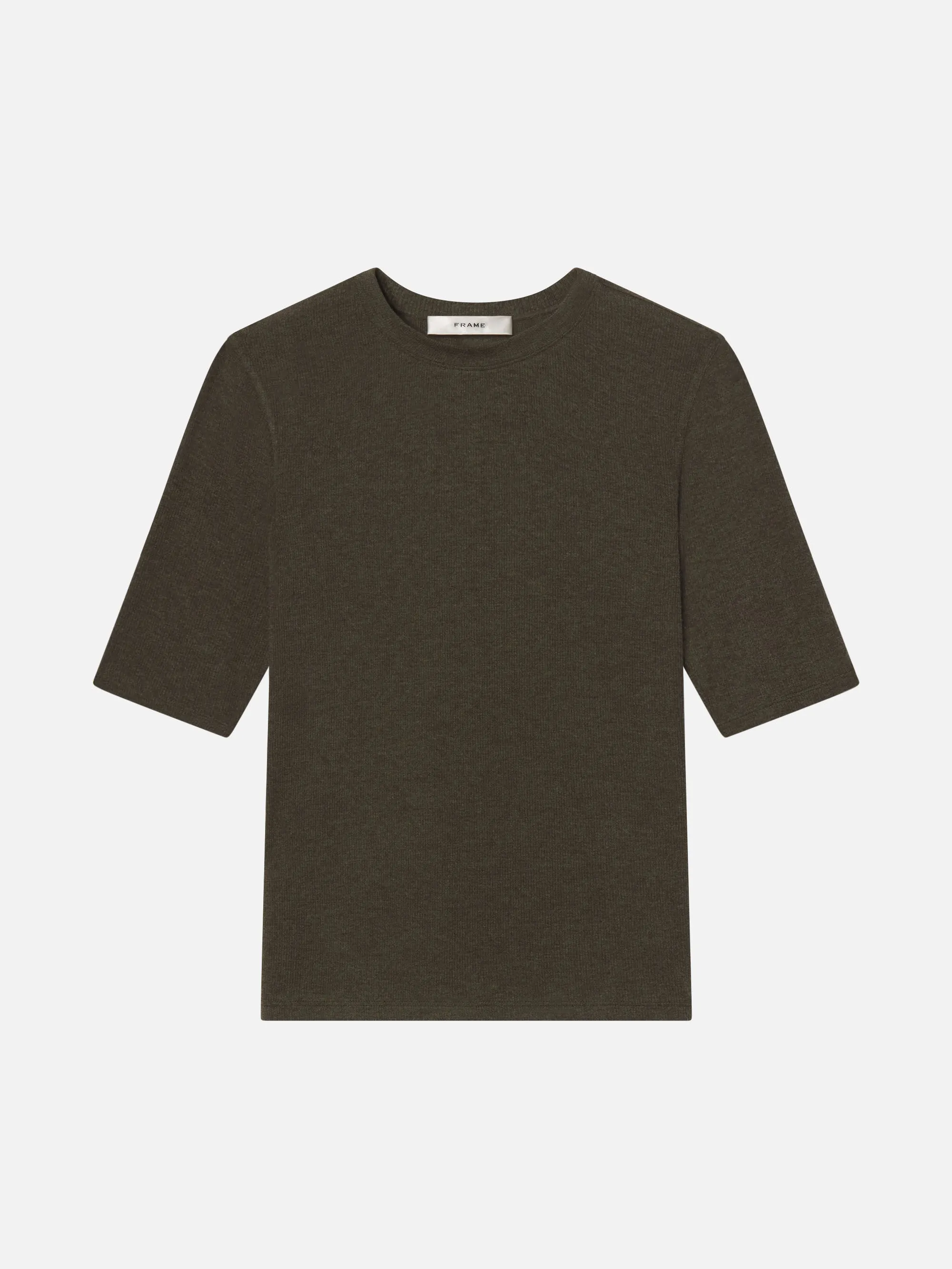 The Heather Rib Crew Tee -- Rich Military Heather sold by Frame Denim