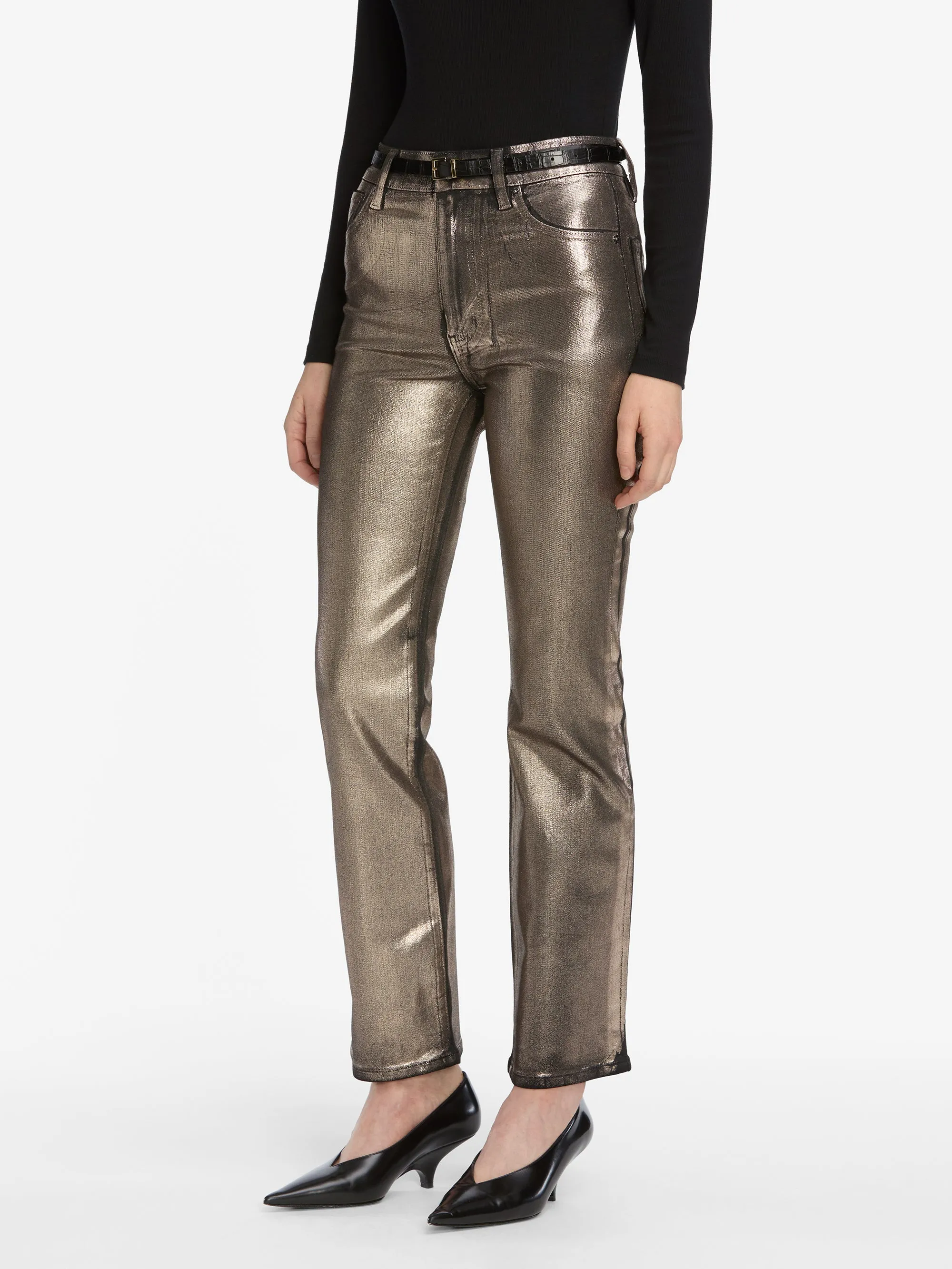 The Reboot Crop -- Champagne Coated sold by Frame Denim product image thumbnail 5