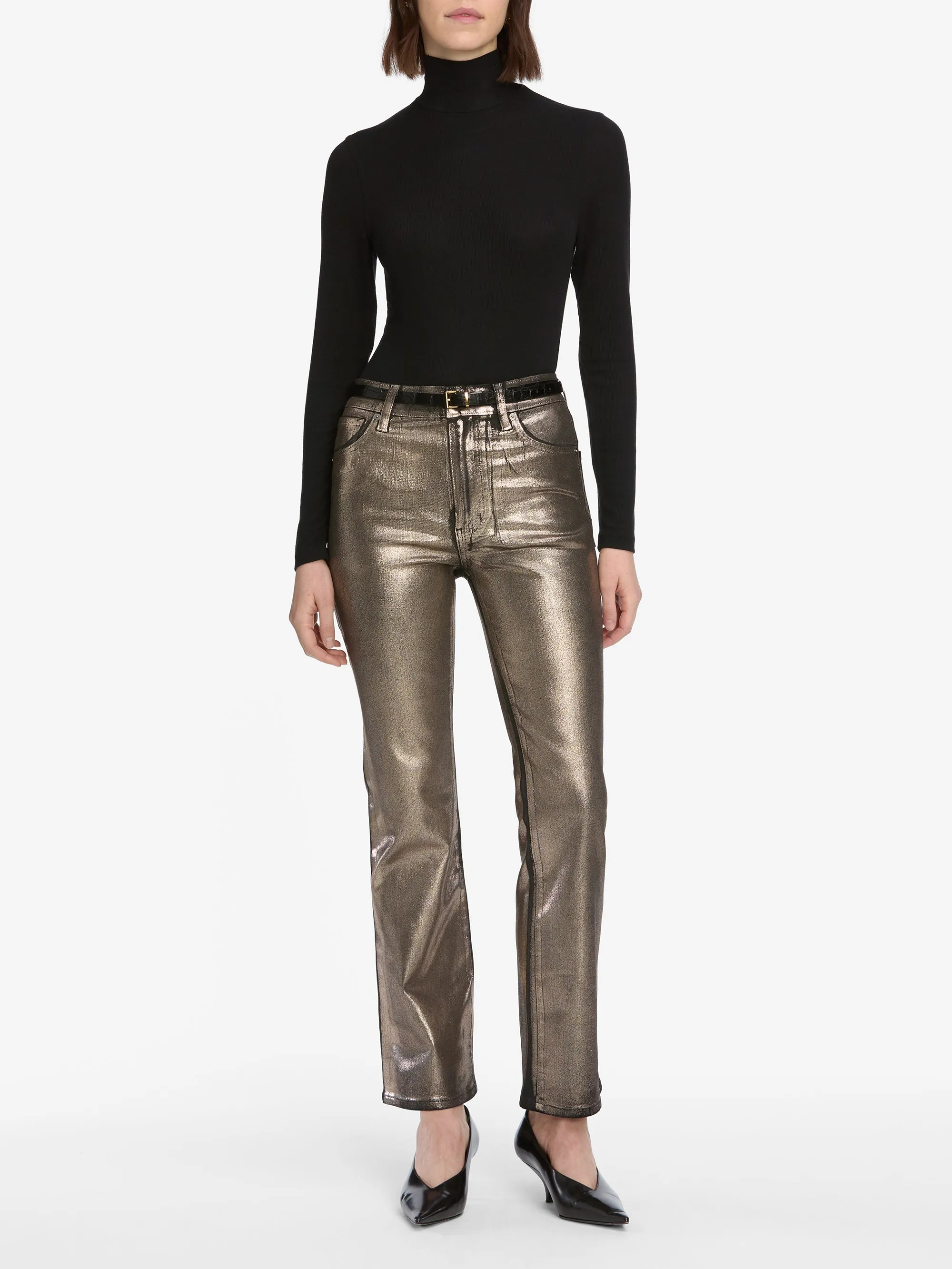 The Reboot Crop -- Champagne Coated sold by Frame Denim product image thumbnail 2