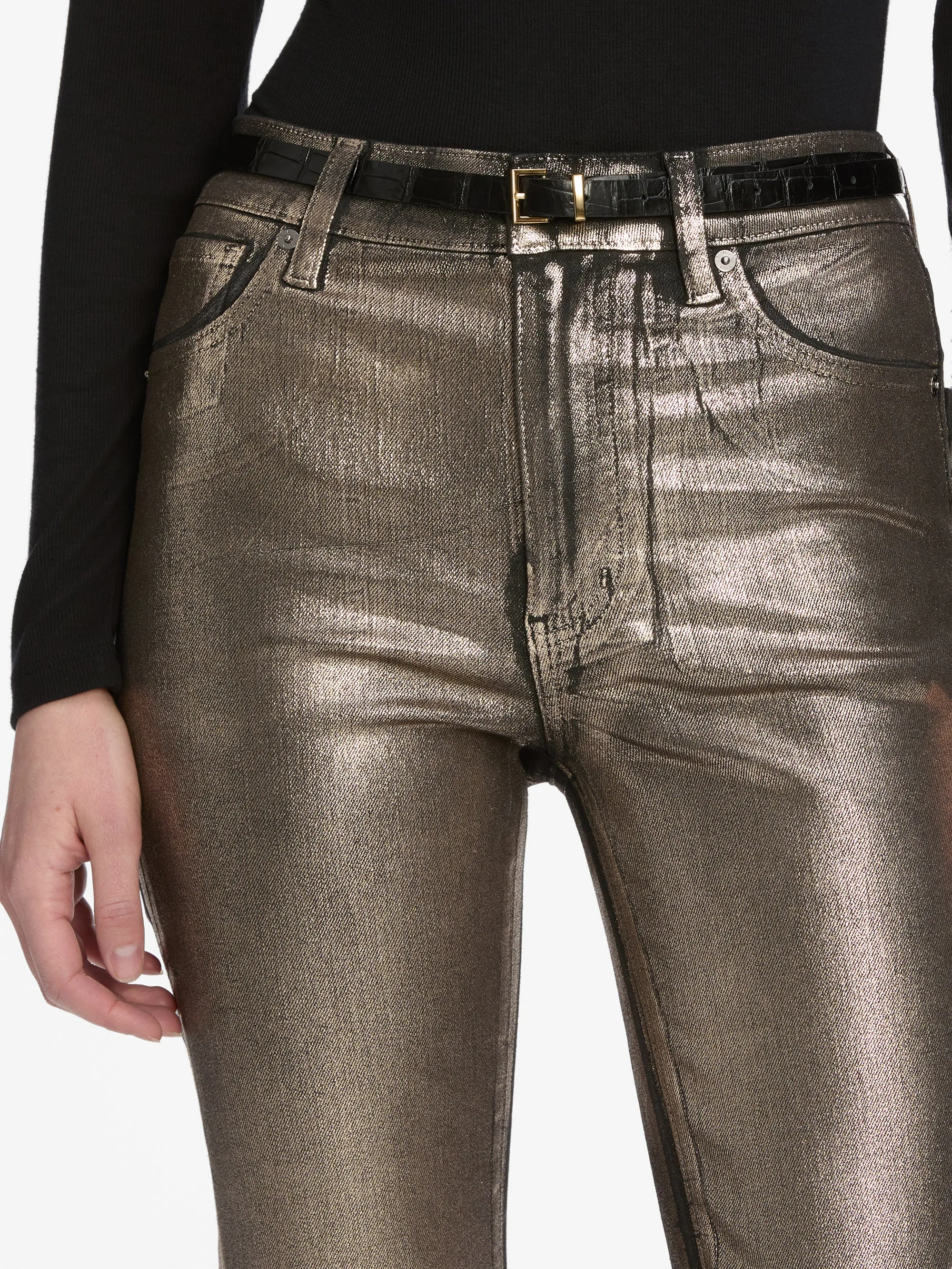 The Reboot Crop -- Champagne Coated sold by Frame Denim product image thumbnail 4