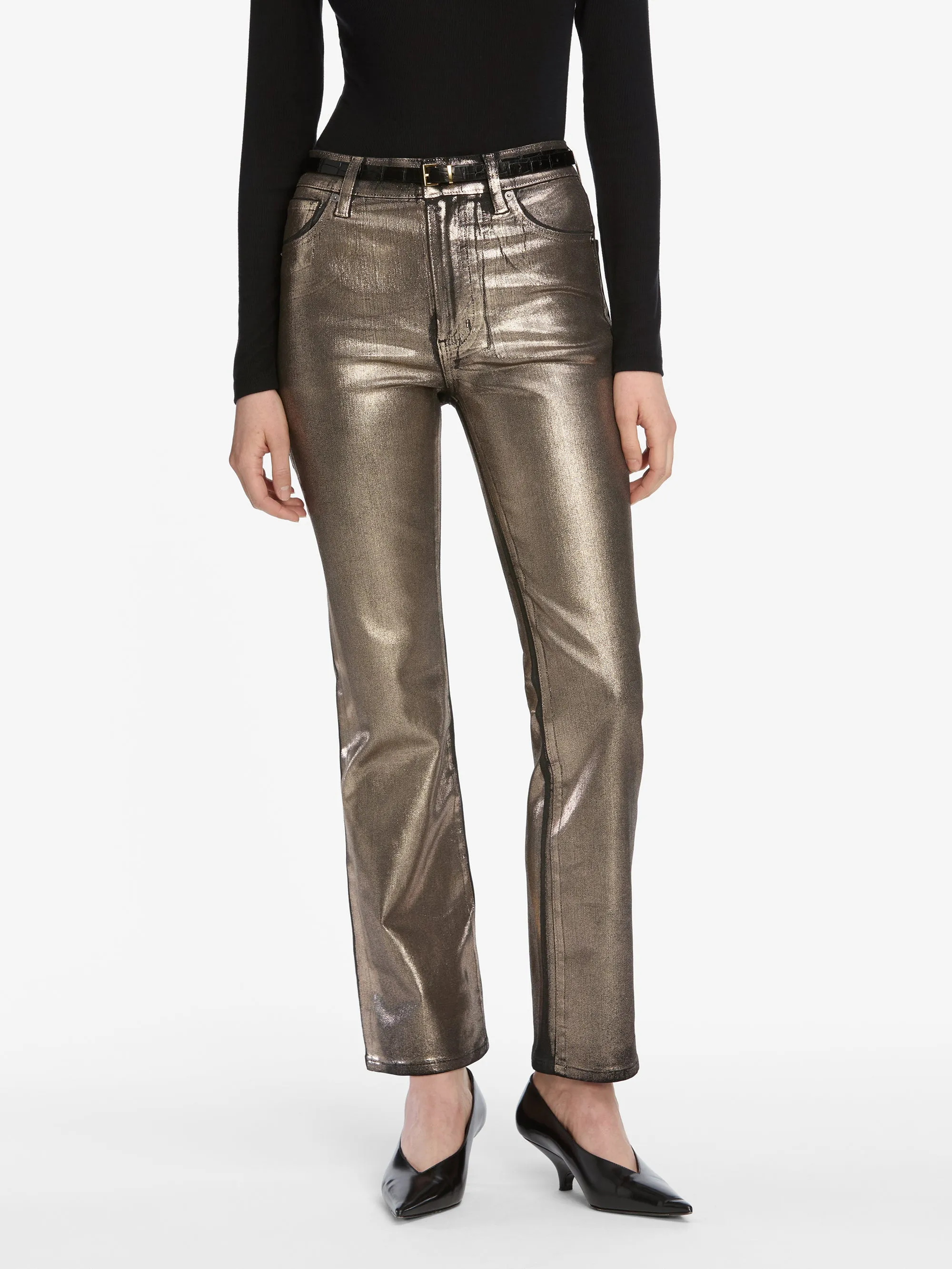 The Reboot Crop -- Champagne Coated sold by Frame Denim product image thumbnail 3