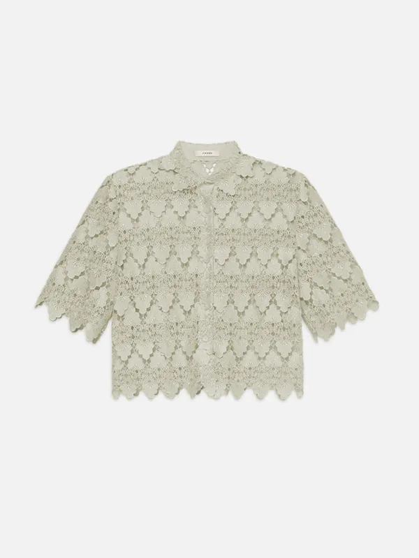 The Lace Button Up Shirt sold by Frame Denim