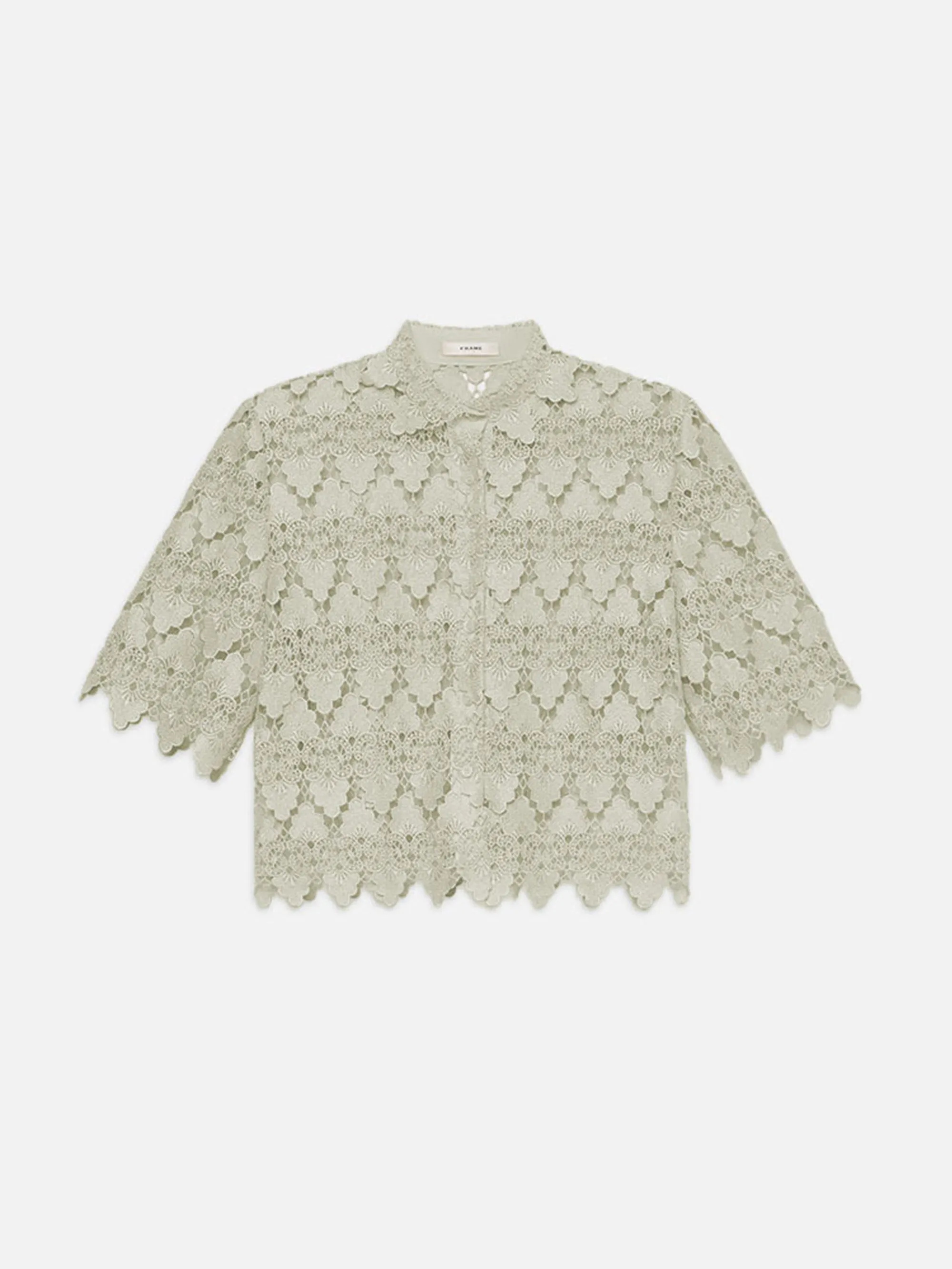 The Lace Button Up Shirt sold by Frame Denim