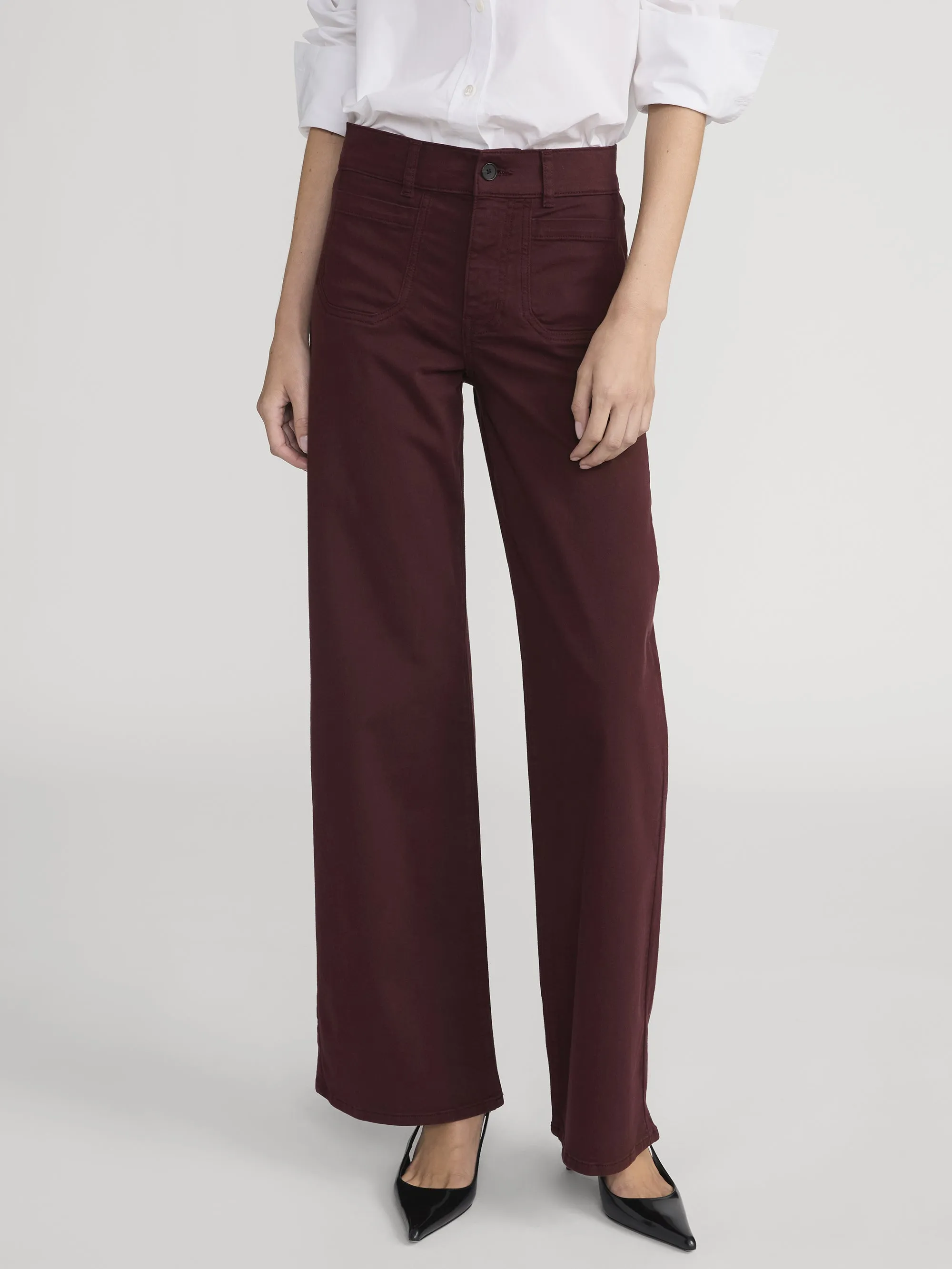 Le Slim Palazzo Modernist Pocket -- Cabernet sold by Frame Denim product image thumbnail 3