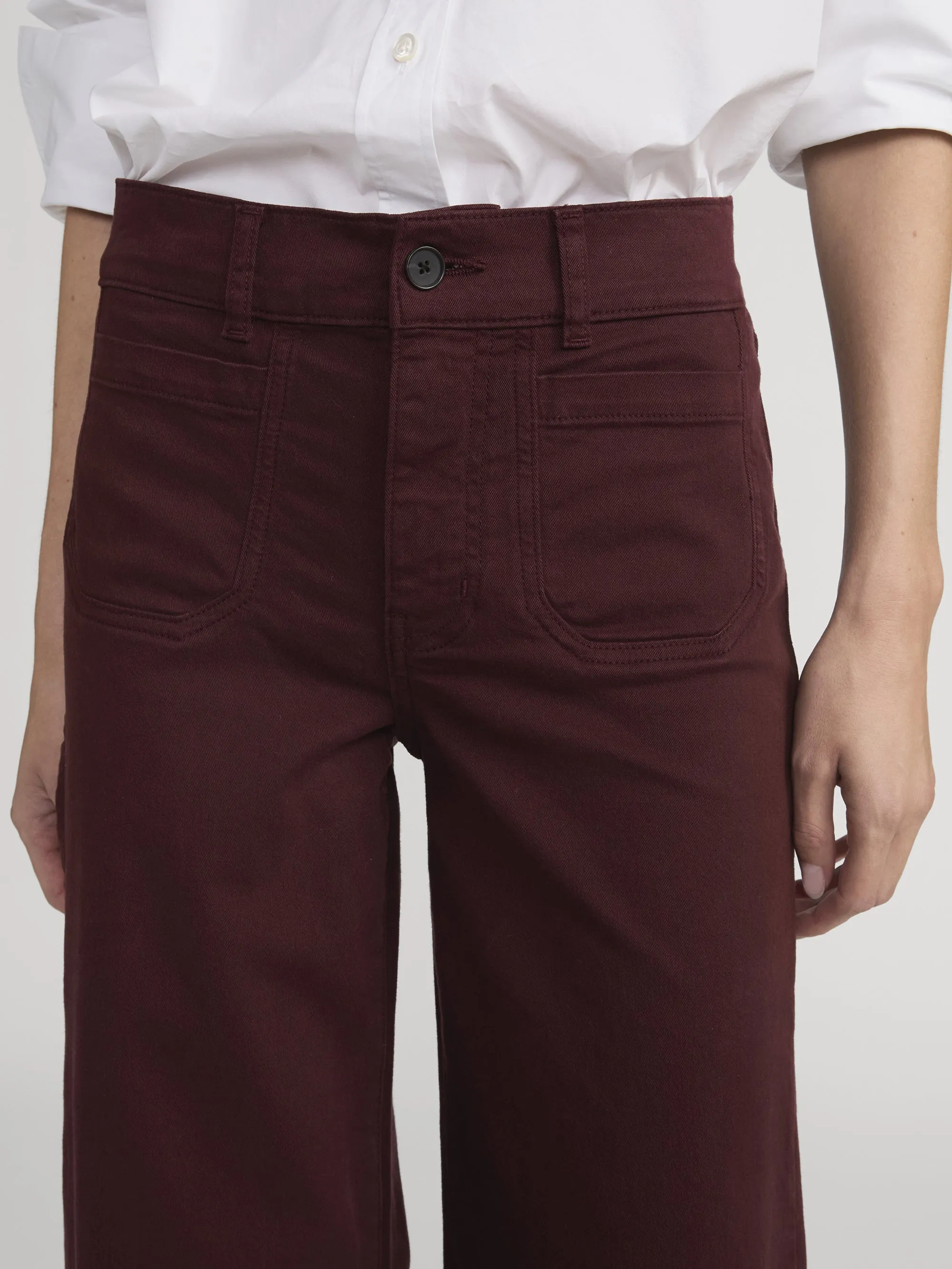 Le Slim Palazzo Modernist Pocket -- Cabernet sold by Frame Denim product image thumbnail 4