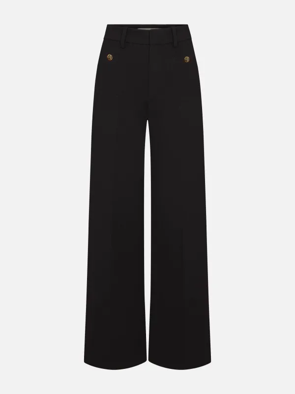 The Slim Palazzo Trouser -- Black sold by Frame Denim