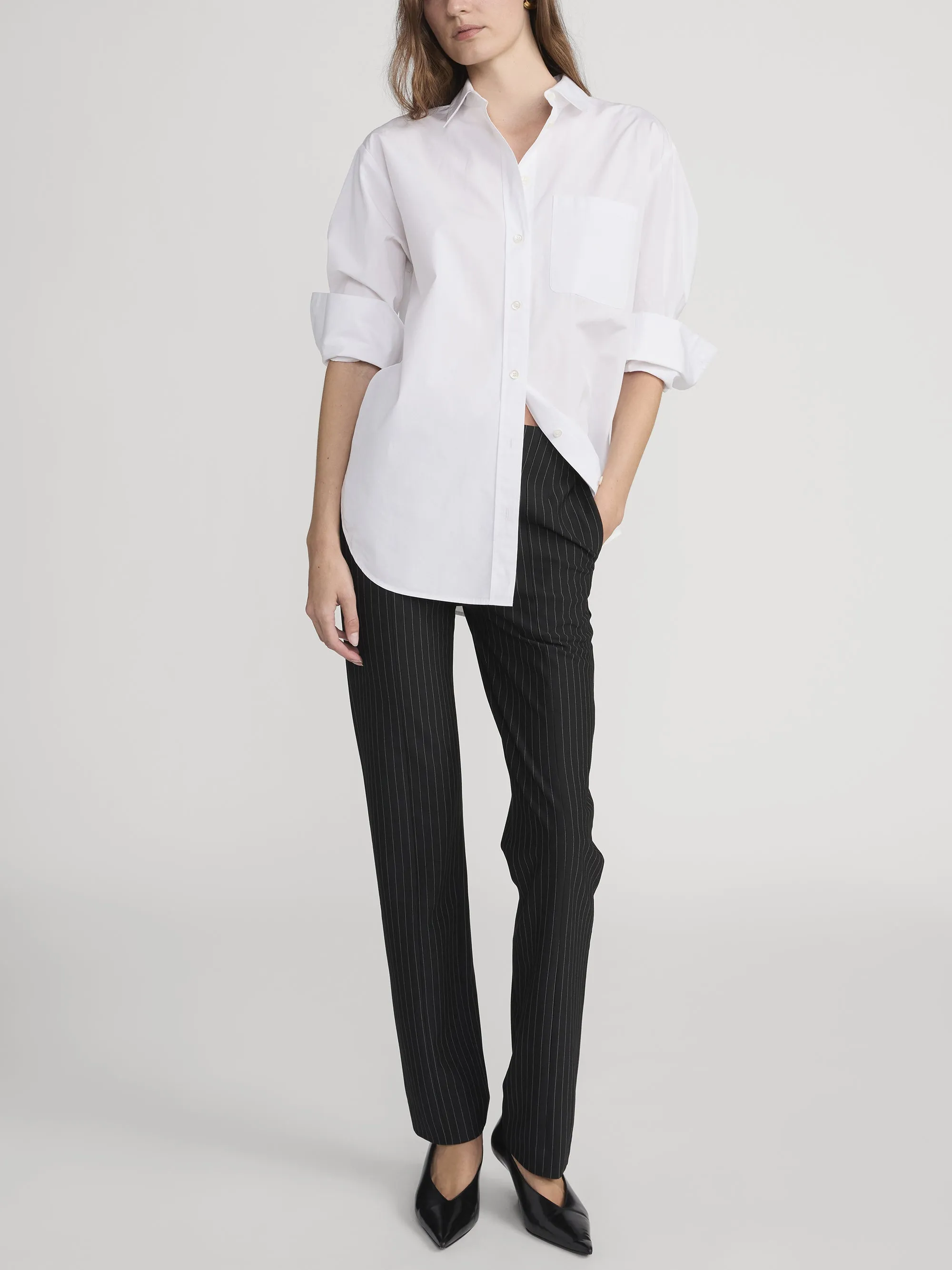 The Sleek Trouser -- Black Pinstripe sold by Frame Denim product image thumbnail 2