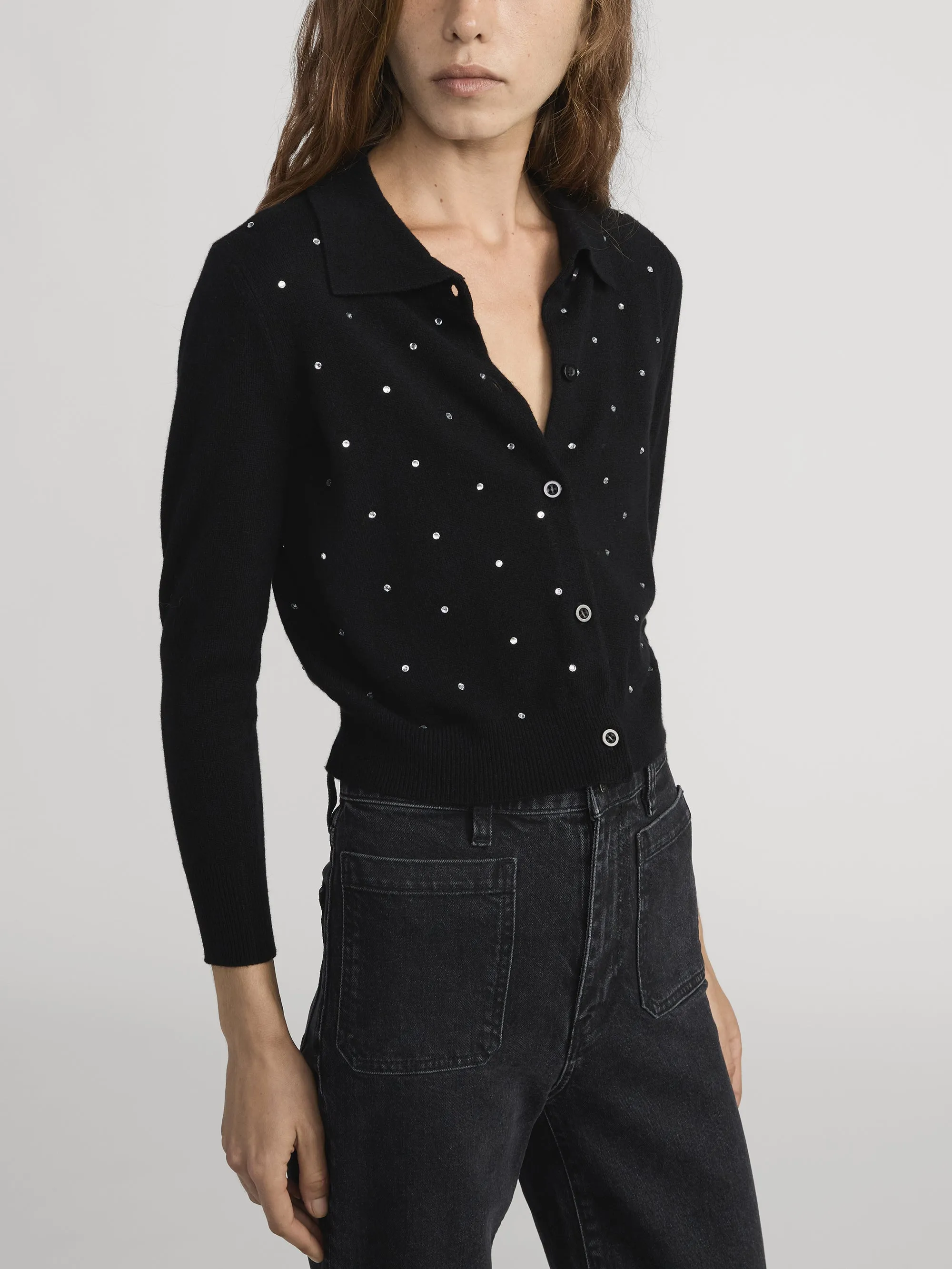 The Rhinestone Cardi -- Black sold by Frame Denim product image thumbnail 5