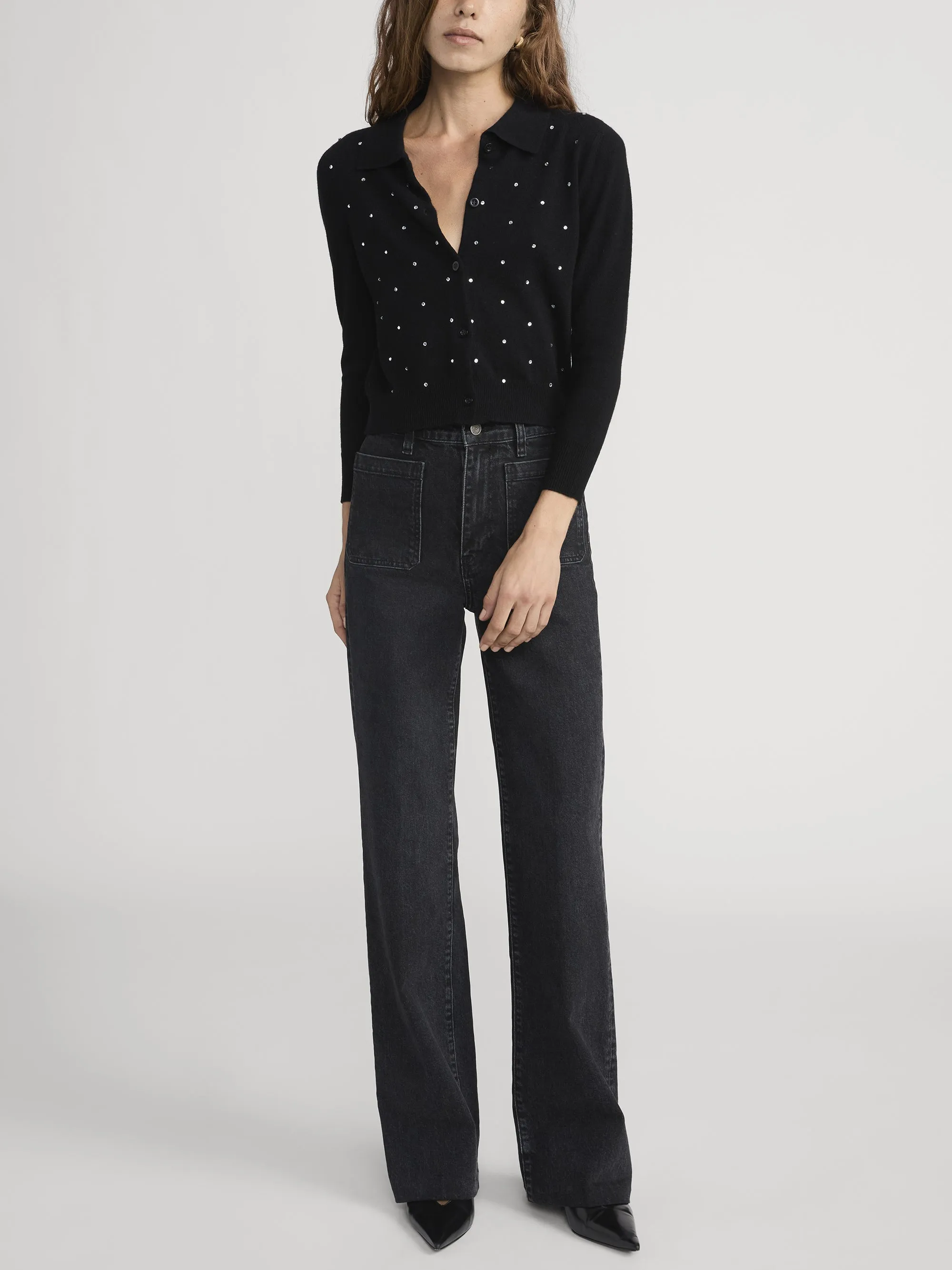 The Rhinestone Cardi -- Black sold by Frame Denim product image thumbnail 2