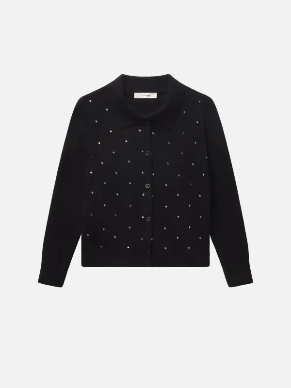The Rhinestone Cardi -- Black sold by Frame Denim