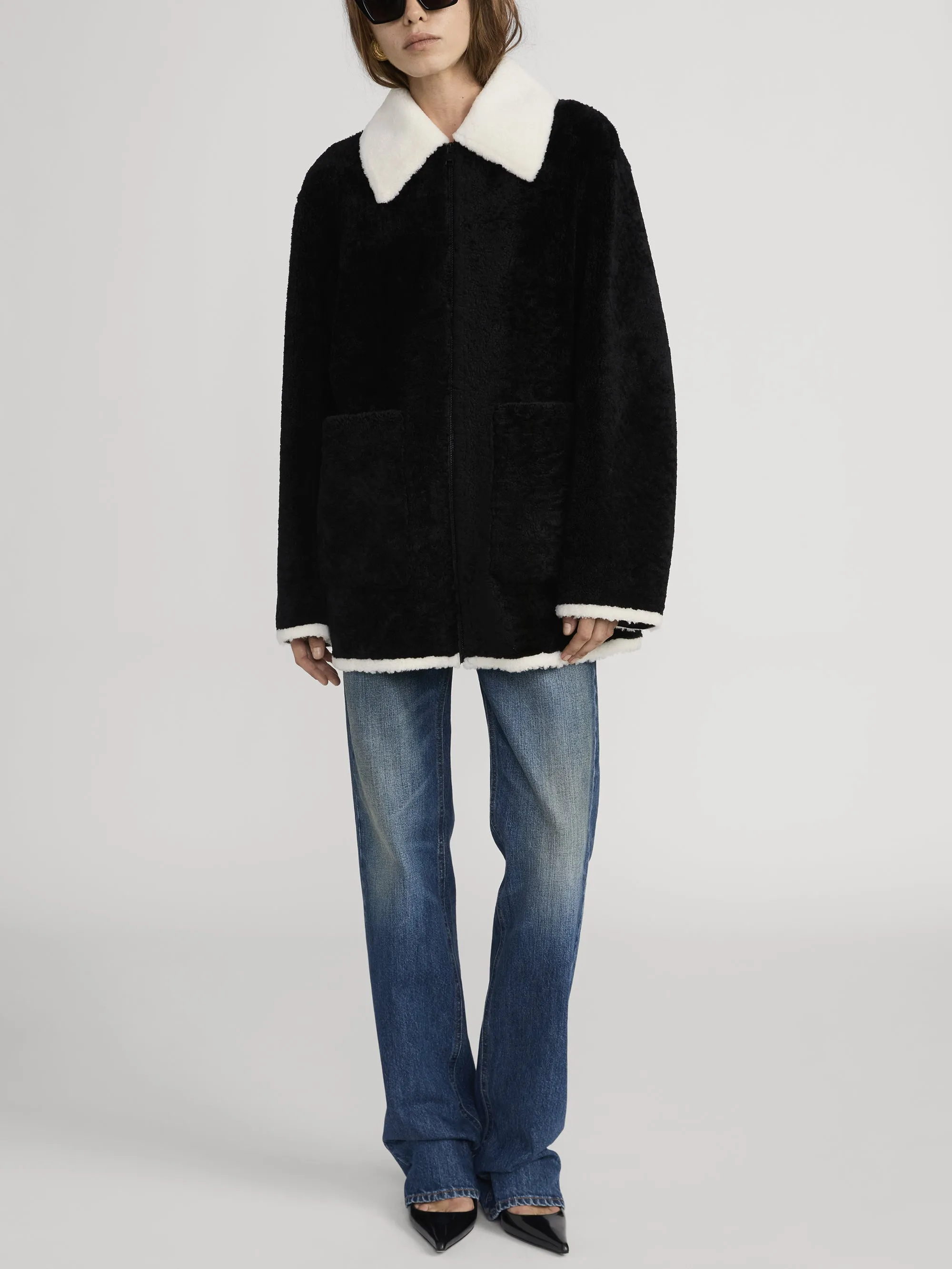 The Shearling Jacket -- Black sold by Frame Denim product image thumbnail 2