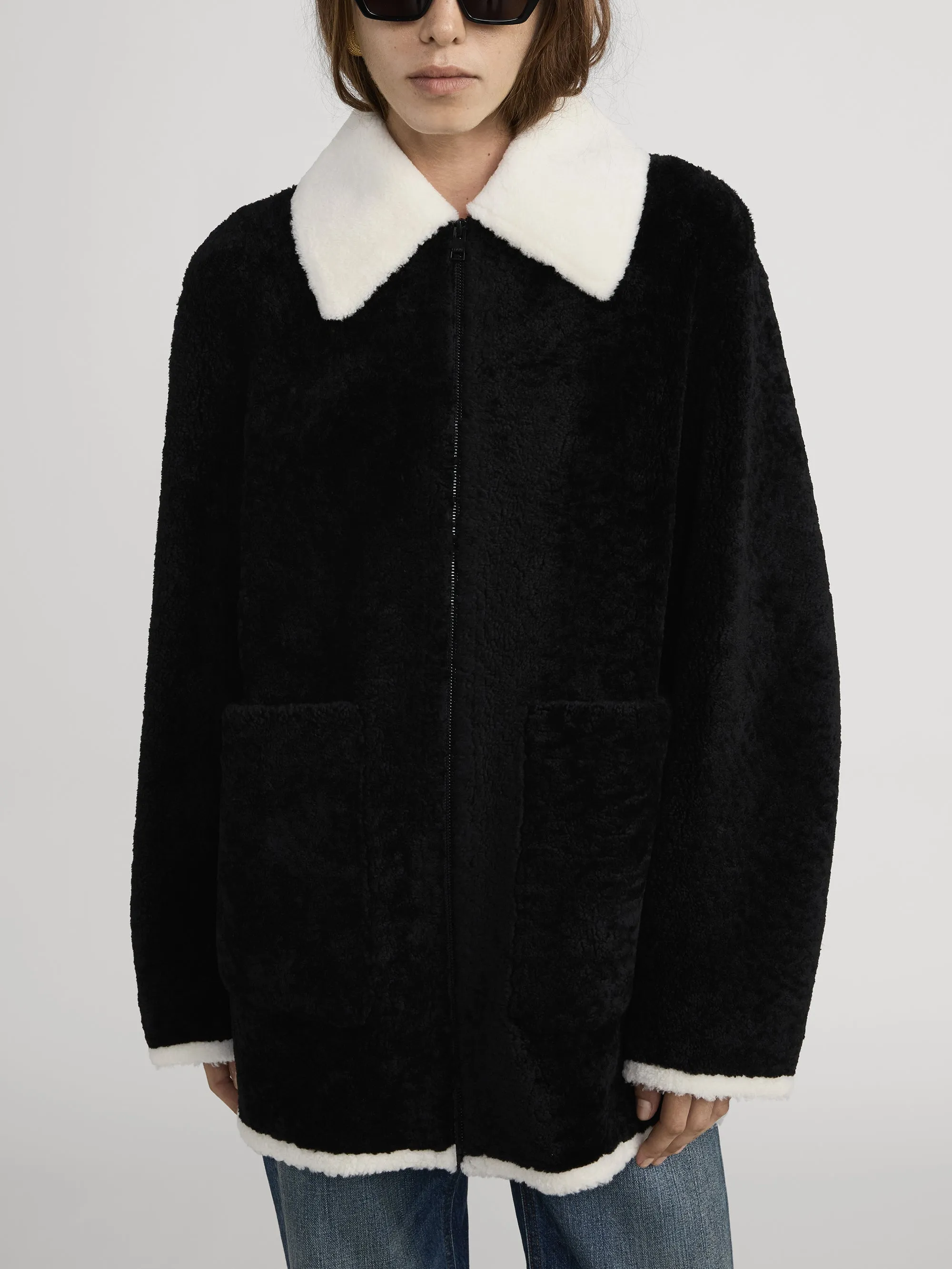 The Shearling Jacket -- Black sold by Frame Denim product image thumbnail 3