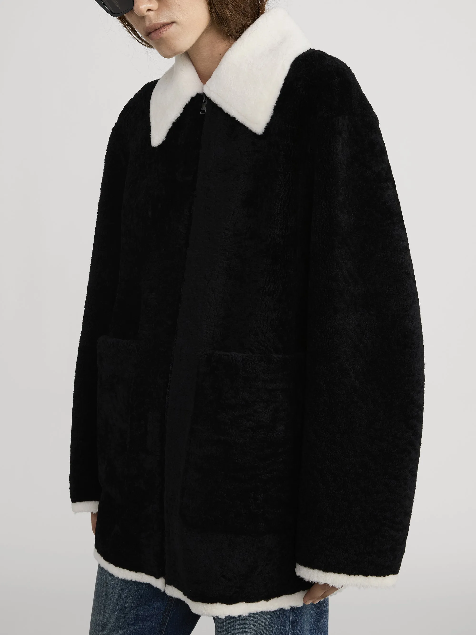 The Shearling Jacket -- Black sold by Frame Denim product image thumbnail 5