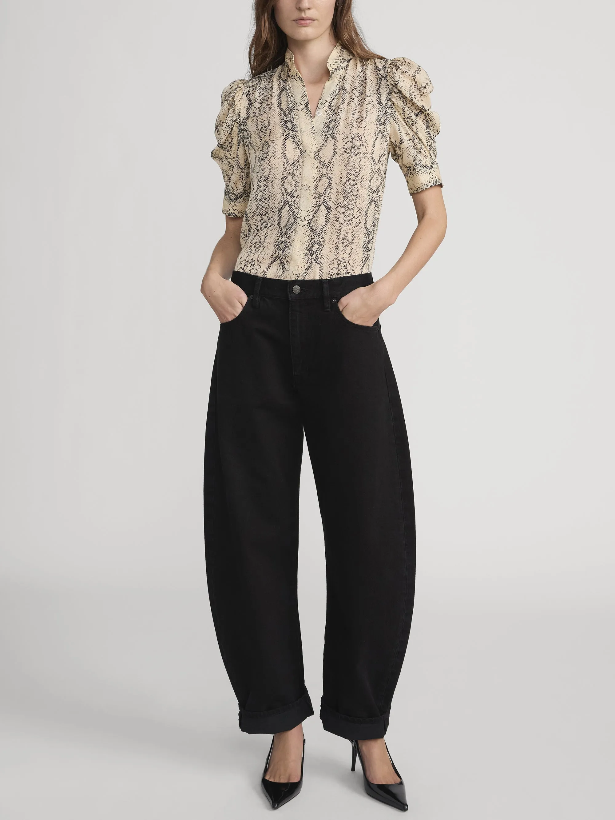 The Gillian Top -- Camel Multi sold by Frame Denim product image thumbnail 2