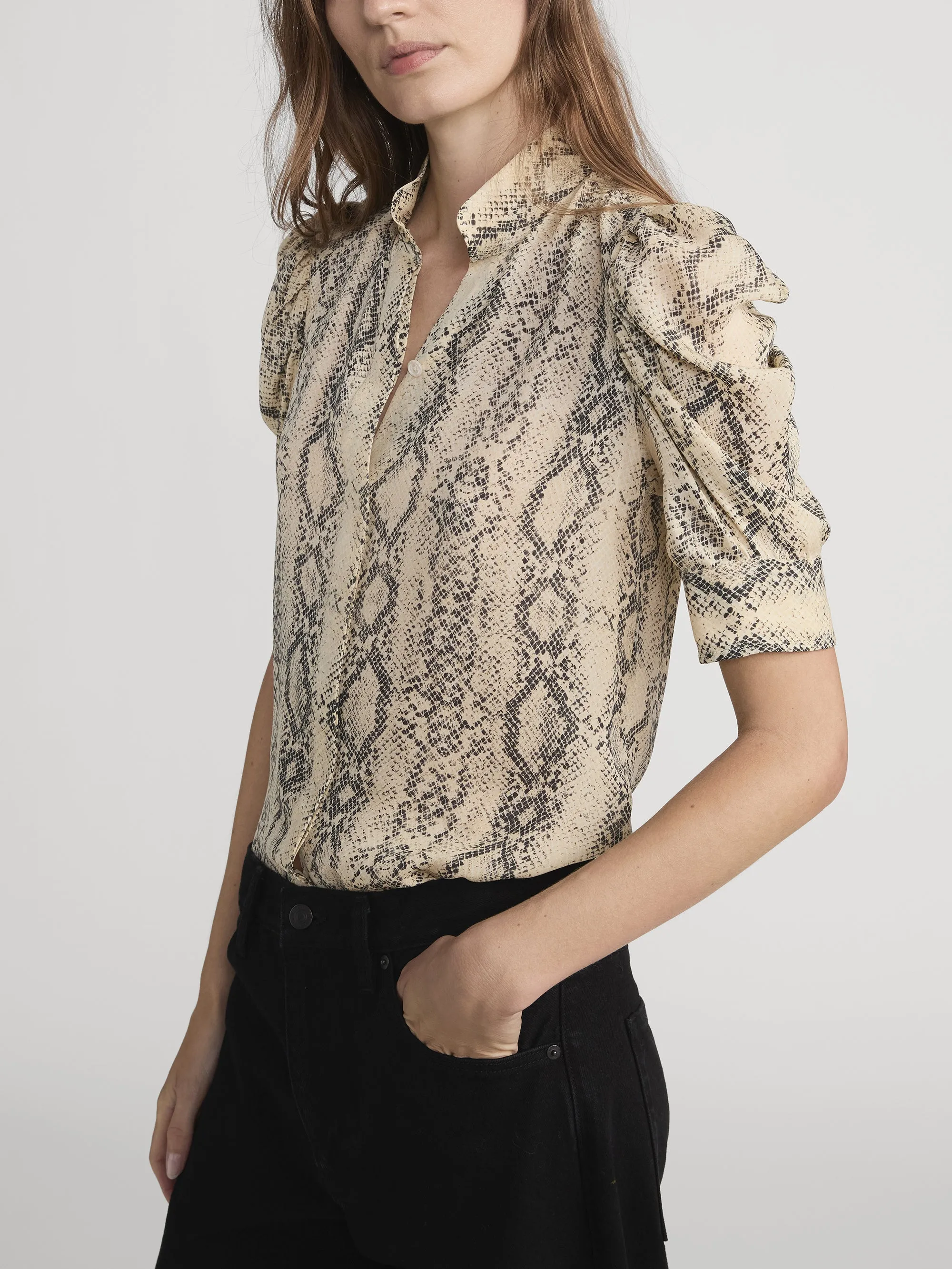 The Gillian Top -- Camel Multi sold by Frame Denim product image thumbnail 5