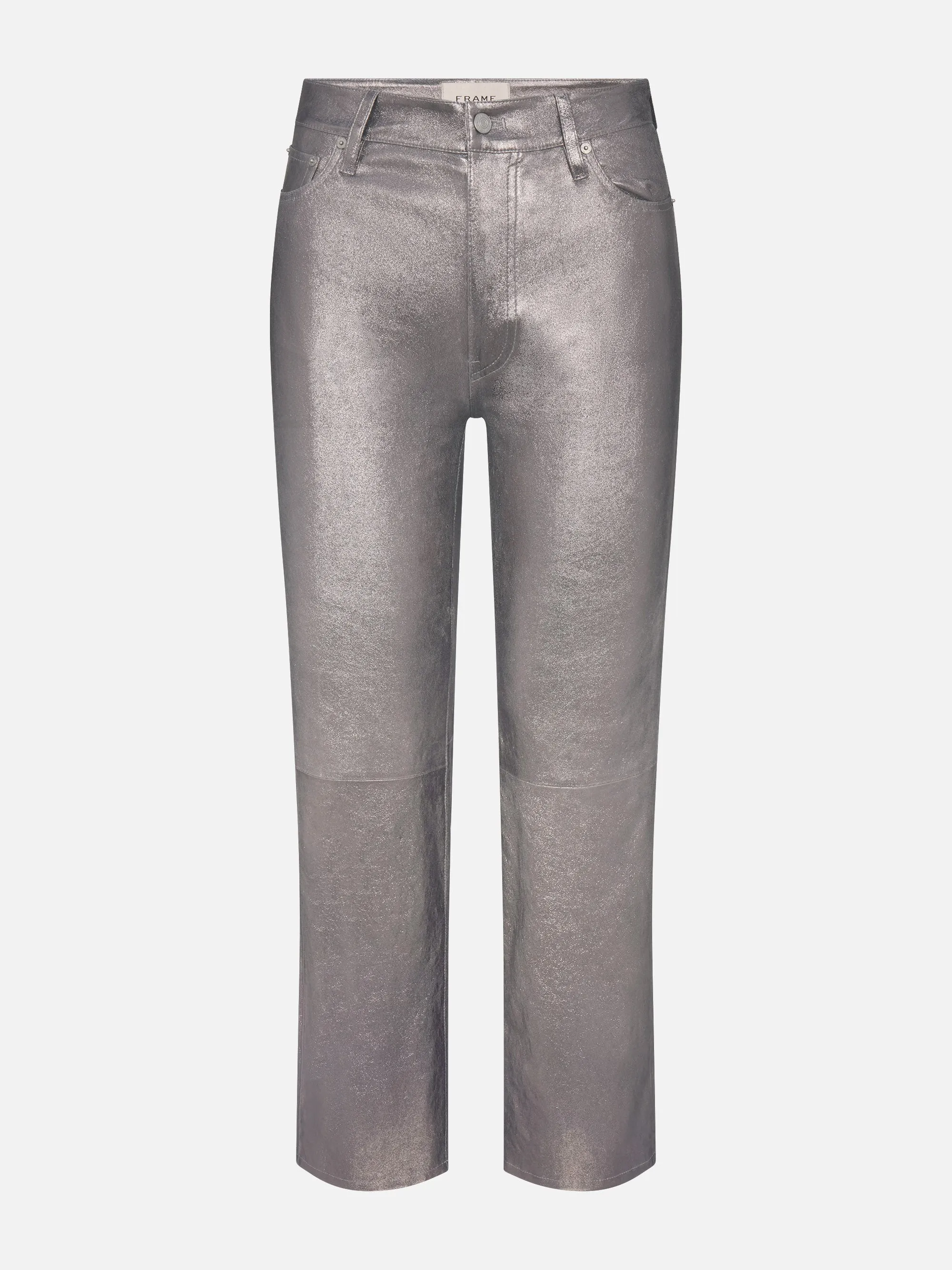 Le Sleek Straight Leather -- Broken Mirror sold by Frame Denim