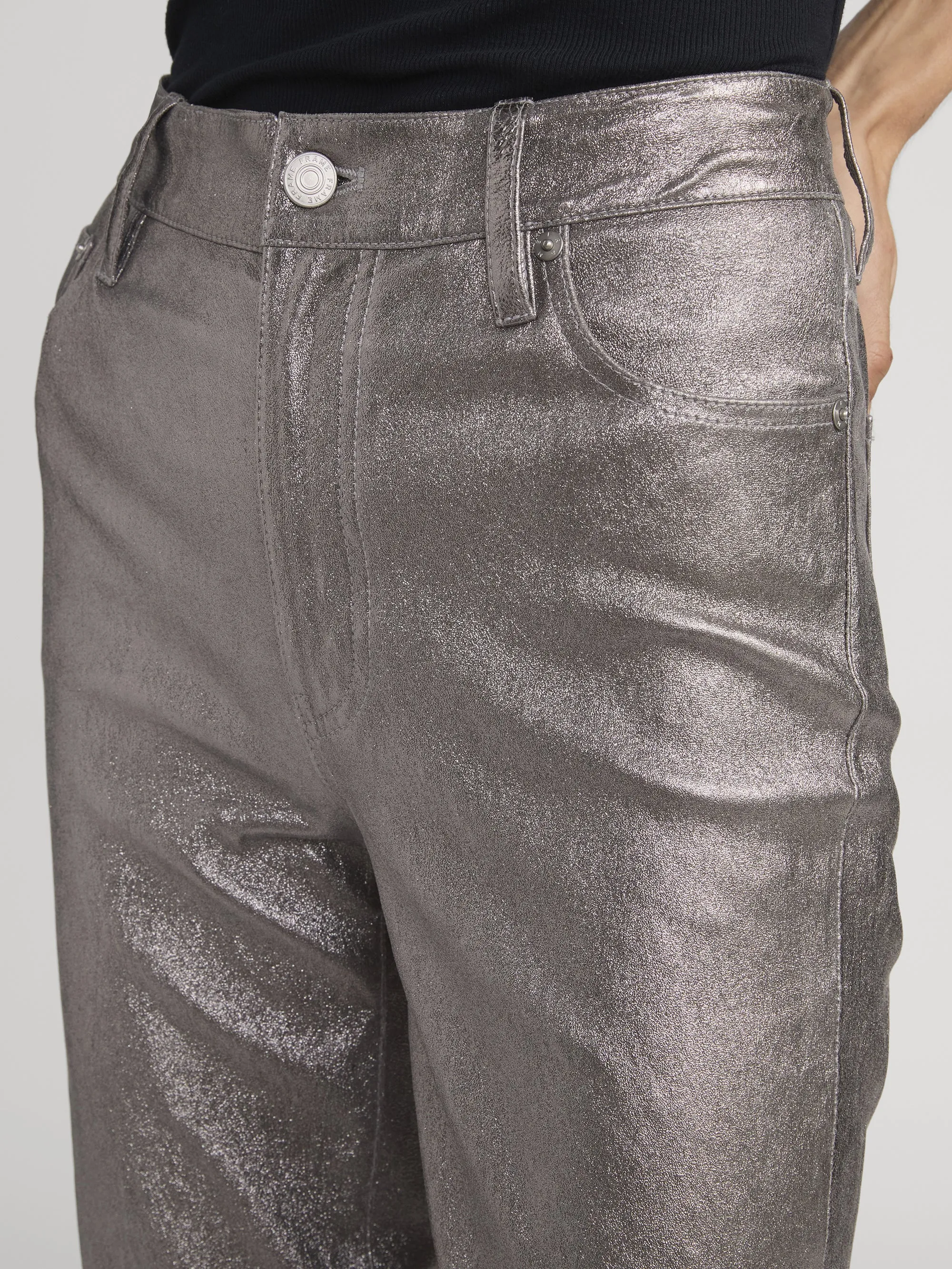 Le Sleek Straight Leather -- Broken Mirror sold by Frame Denim product image thumbnail 4