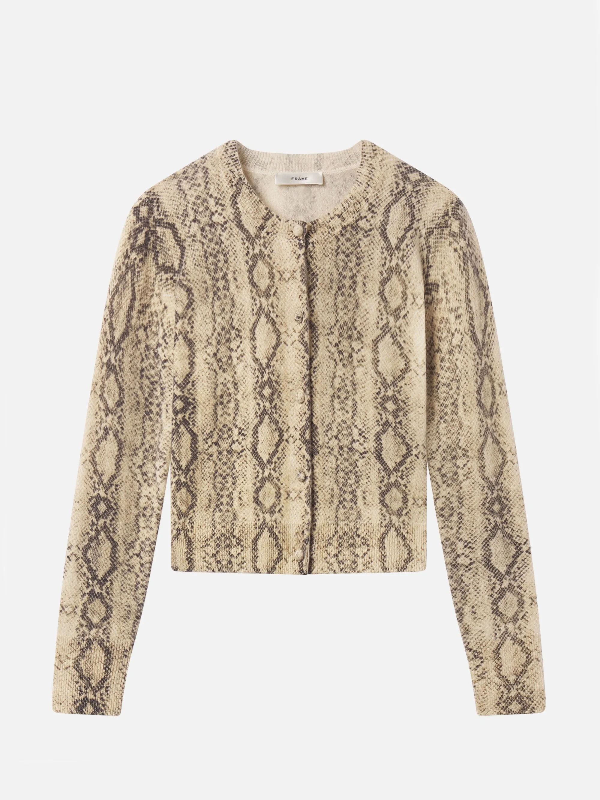 The Cashmere Cardi -- Camel Multi sold by Frame Denim