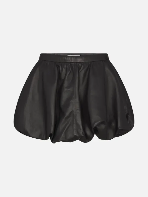 The Leather Bubble Skirt -- Black sold by Frame Denim