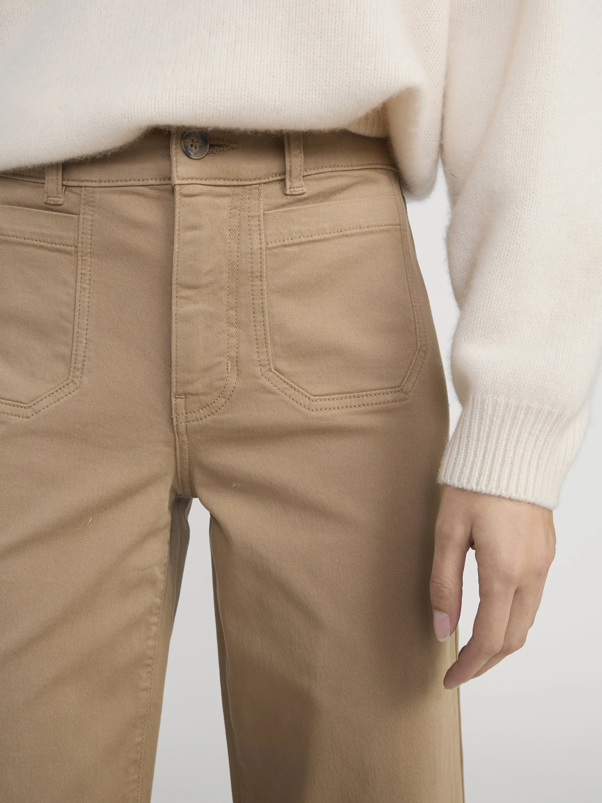 Le Slim Palazzo Modernist Pocket -- Khaki sold by Frame Denim product image thumbnail 4