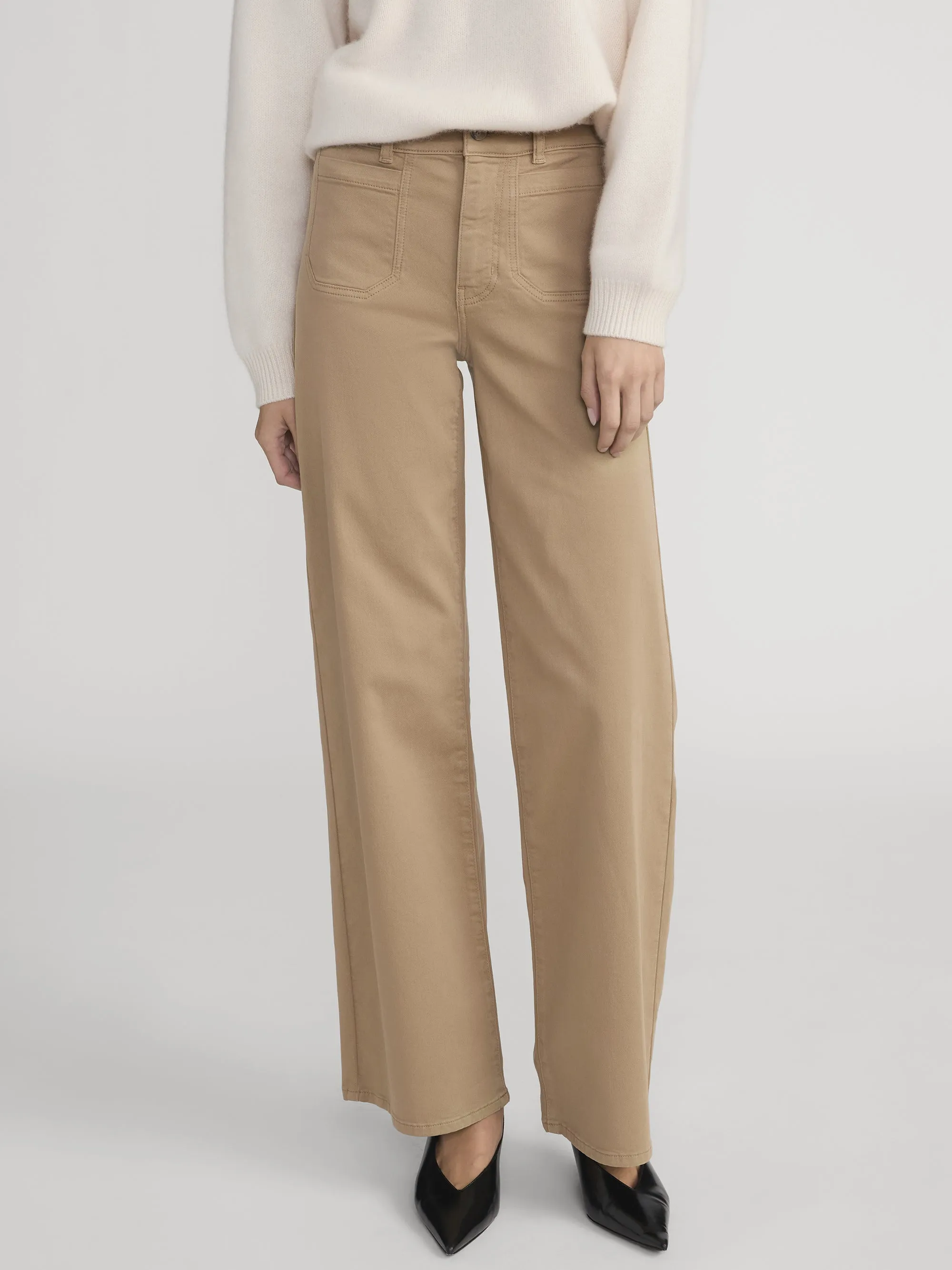 Le Slim Palazzo Modernist Pocket -- Khaki sold by Frame Denim product image thumbnail 3