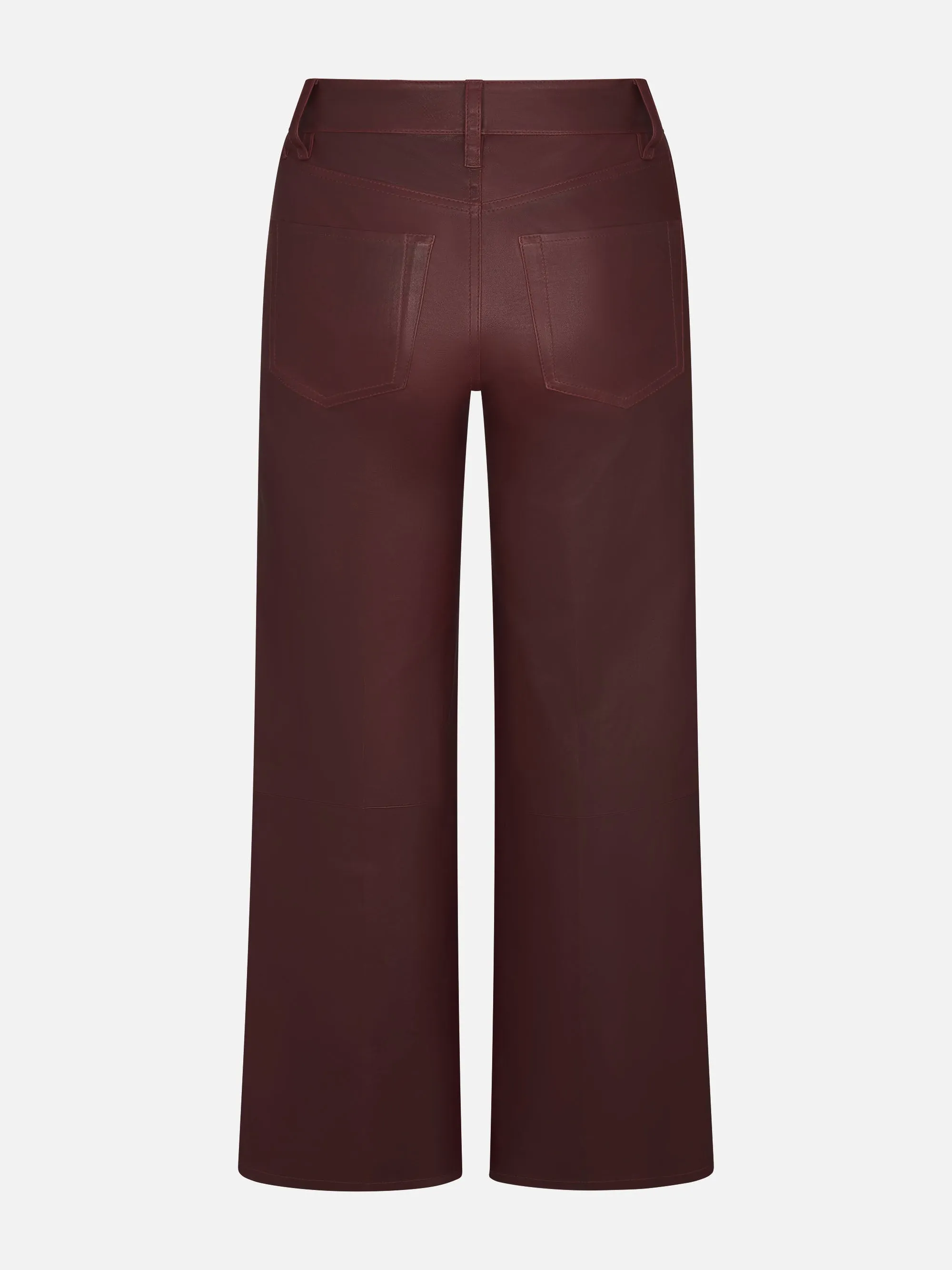 Le Slim Palazzo Leather Crop -- Oxblood sold by Frame Denim product image thumbnail 3