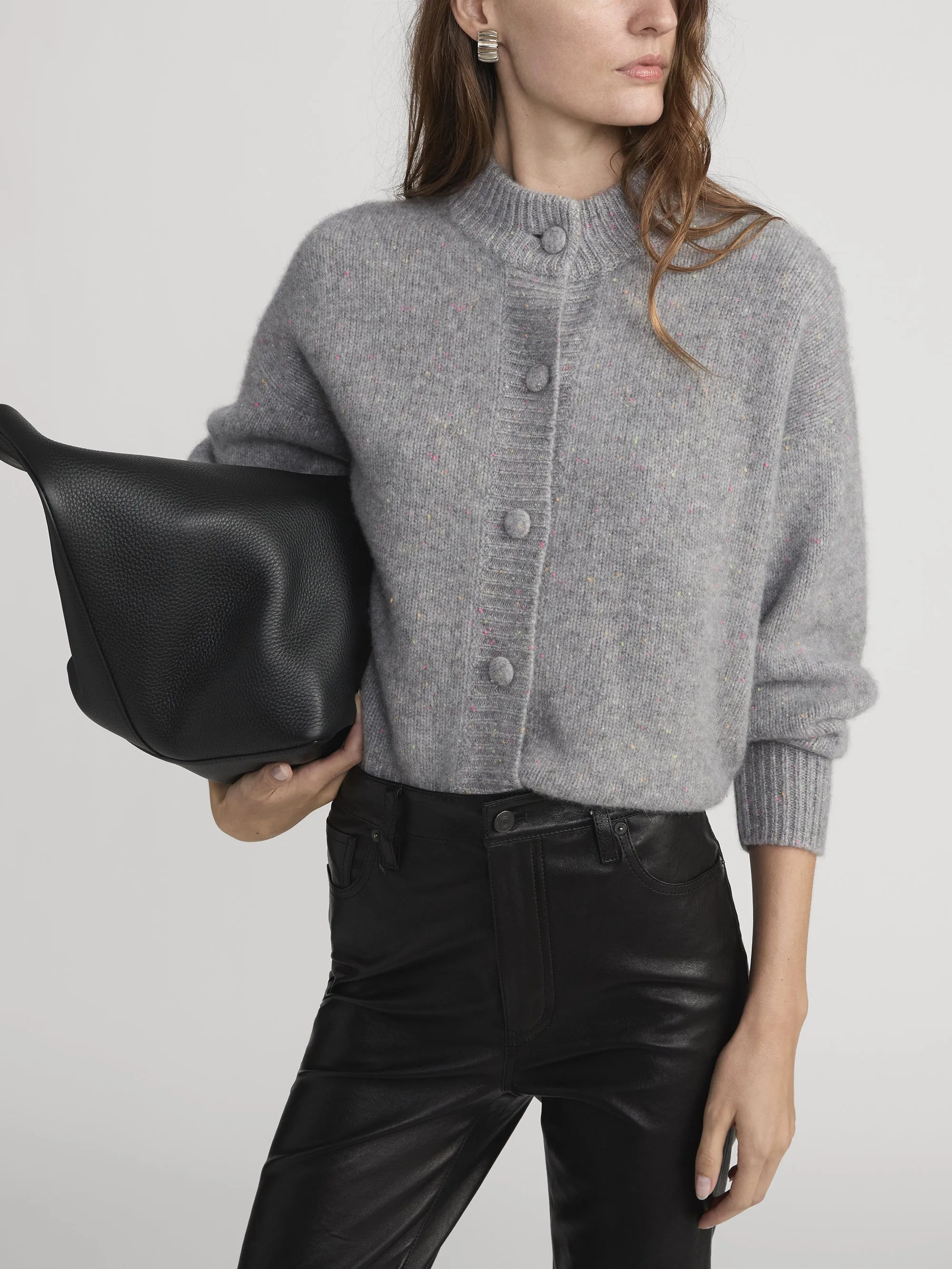 The Cashmere Fleck Cardi -- Silver sold by Frame Denim product image thumbnail 3
