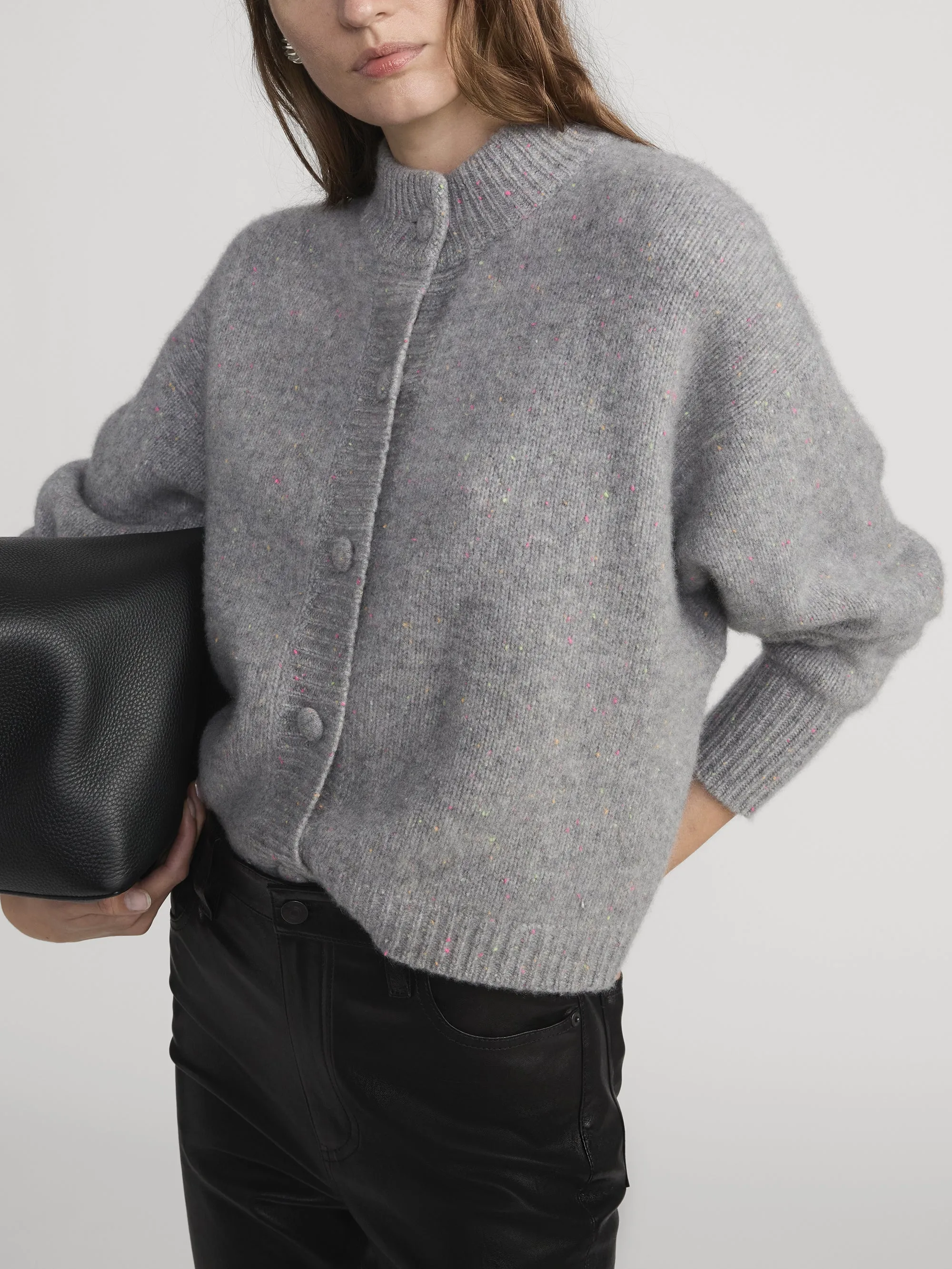 The Cashmere Fleck Cardi -- Silver sold by Frame Denim product image thumbnail 5