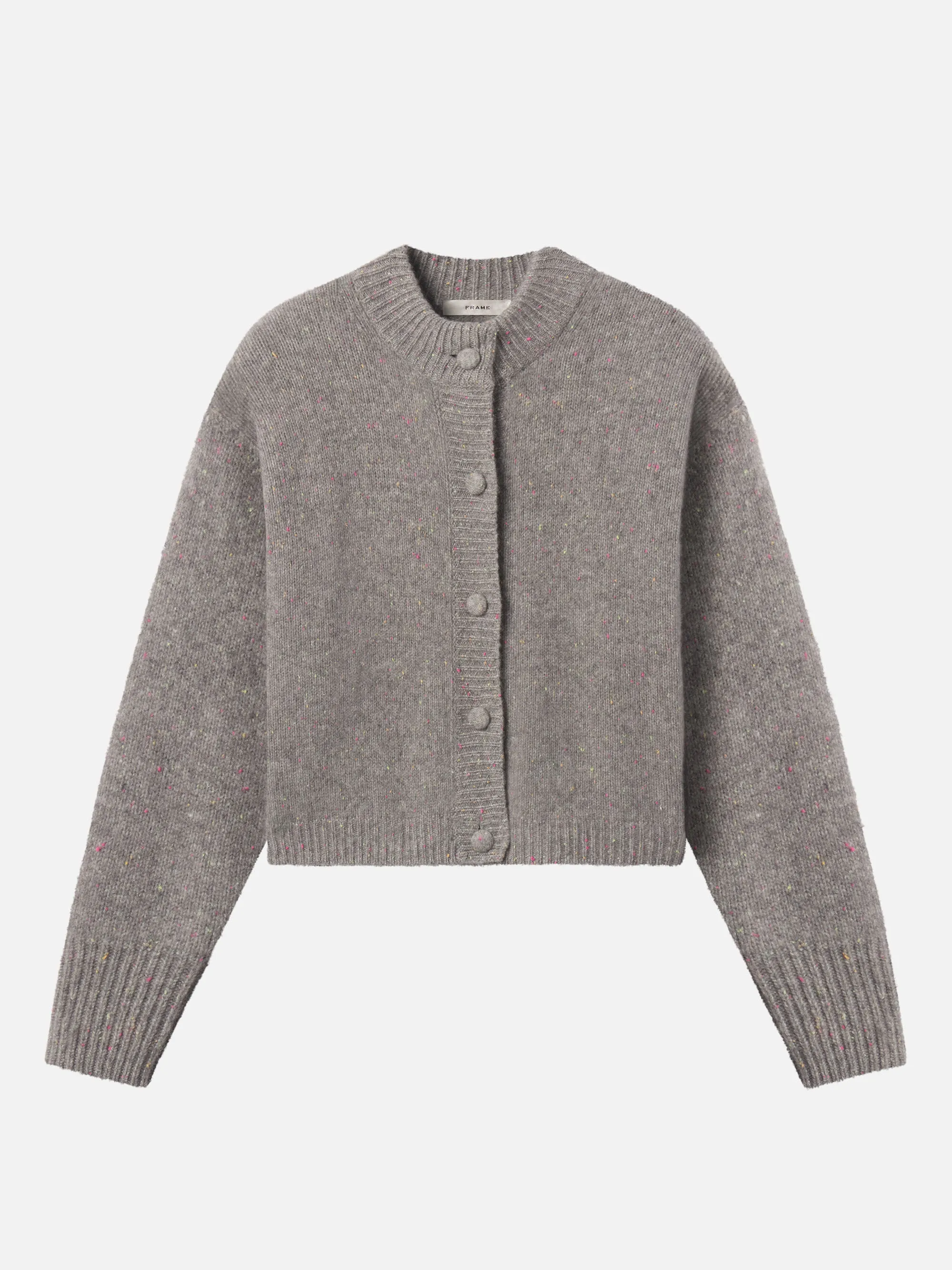 The Cashmere Fleck Cardi -- Silver sold by Frame Denim
