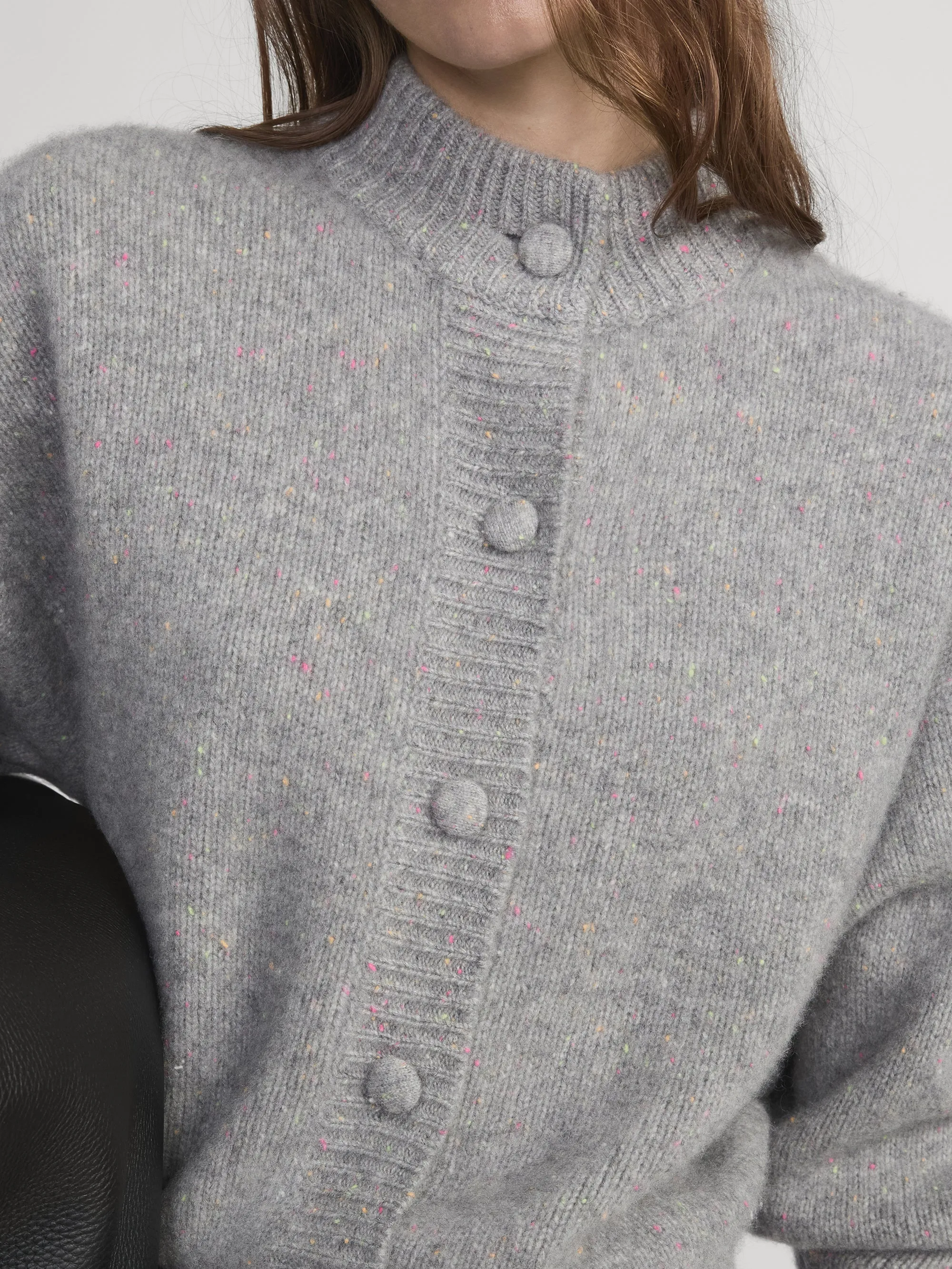 The Cashmere Fleck Cardi -- Silver sold by Frame Denim product image thumbnail 4