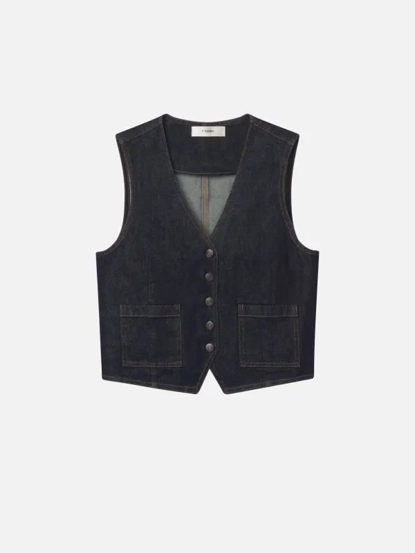 The Denim Vest -- Rinse sold by Frame Denim