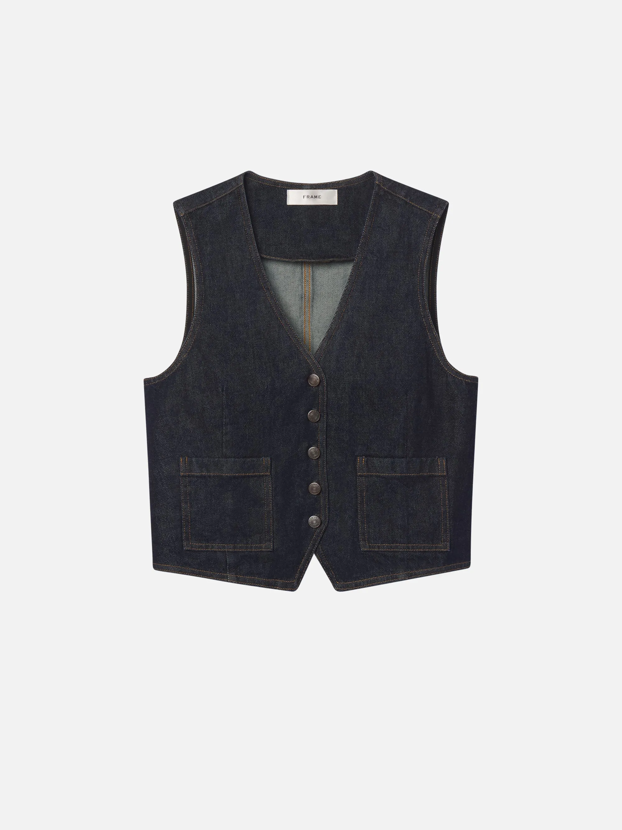 The Denim Vest -- Rinse sold by Frame Denim