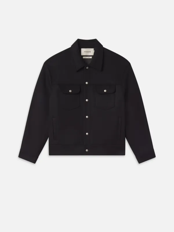 Wool Trucker Jacket -- Black sold by Frame Denim