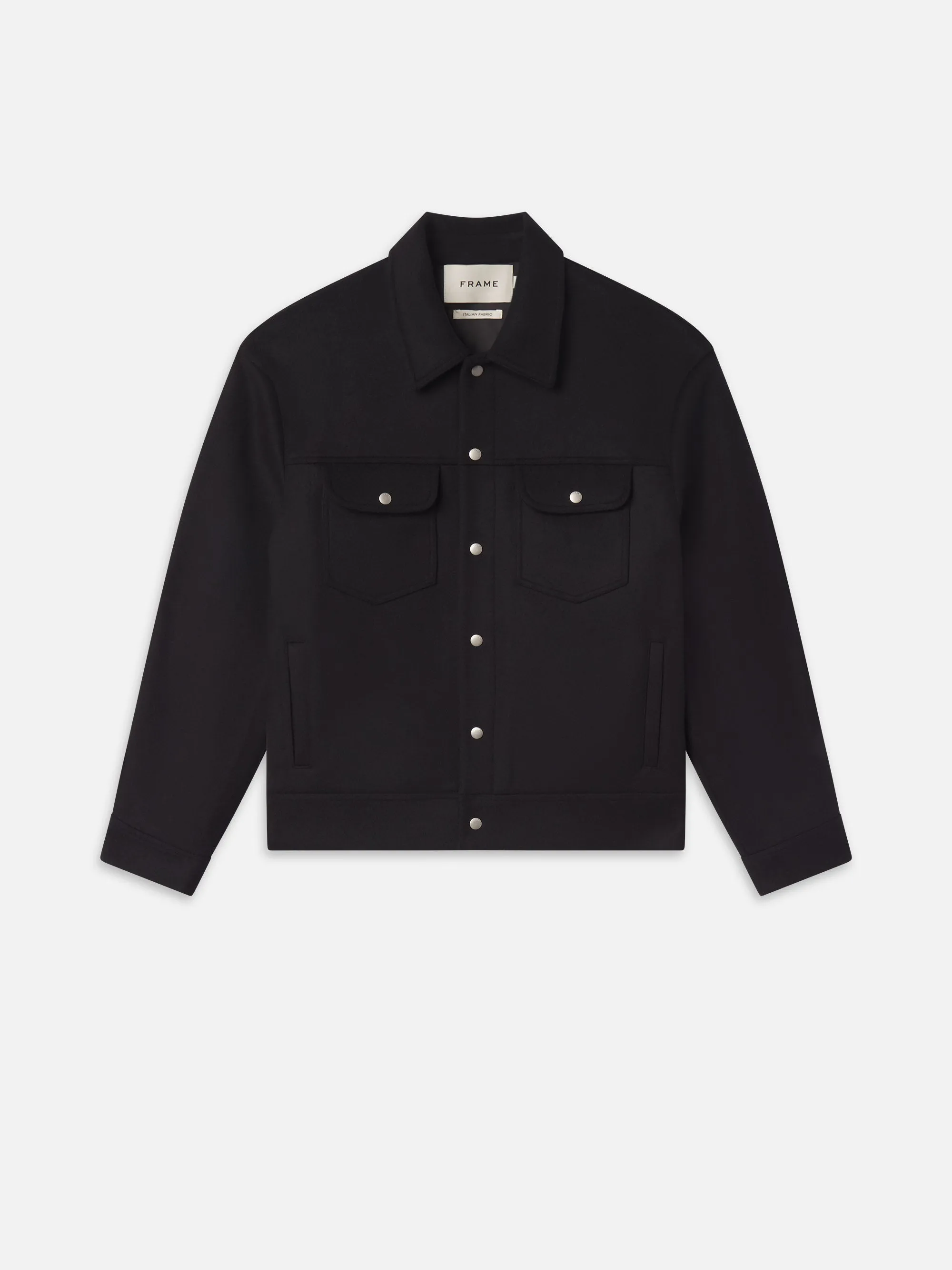 Wool Trucker Jacket -- Black sold by Frame Denim