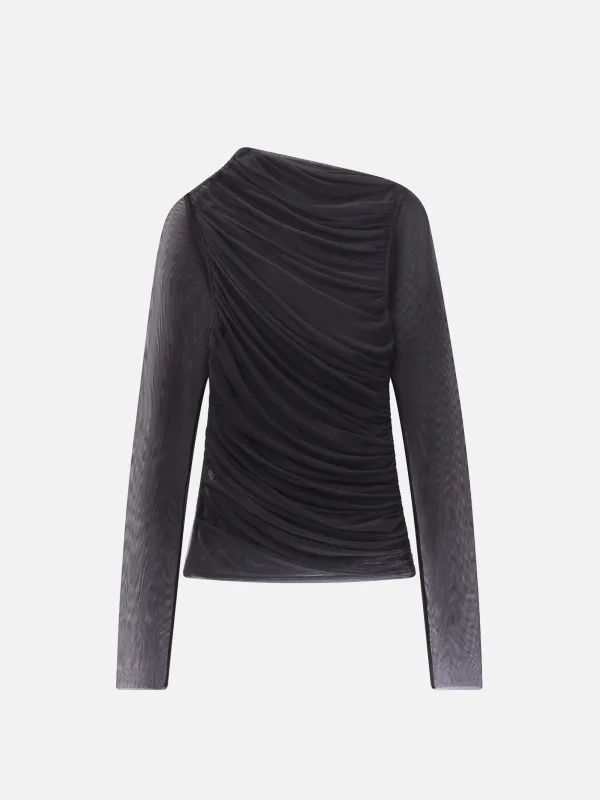 The Draped Top -- Black sold by Frame Denim