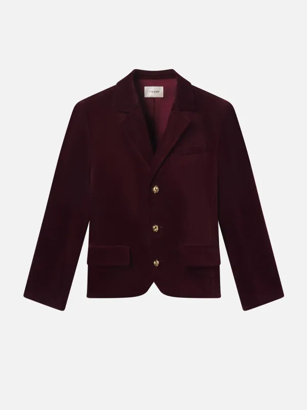 The Velvet Smart Blazer -- Cabernet made by Frame Denim