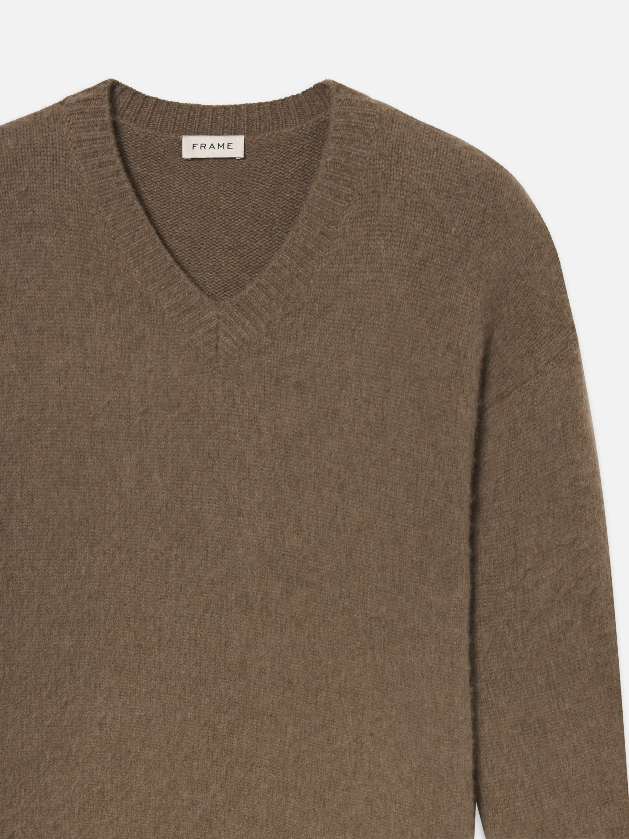 Brushed Cashmere V-neck Sweater -- Light Taupe sold by Frame Denim product image thumbnail 2