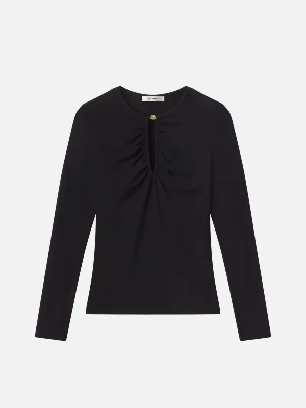 The Keyhole Top -- Black sold by Frame Denim