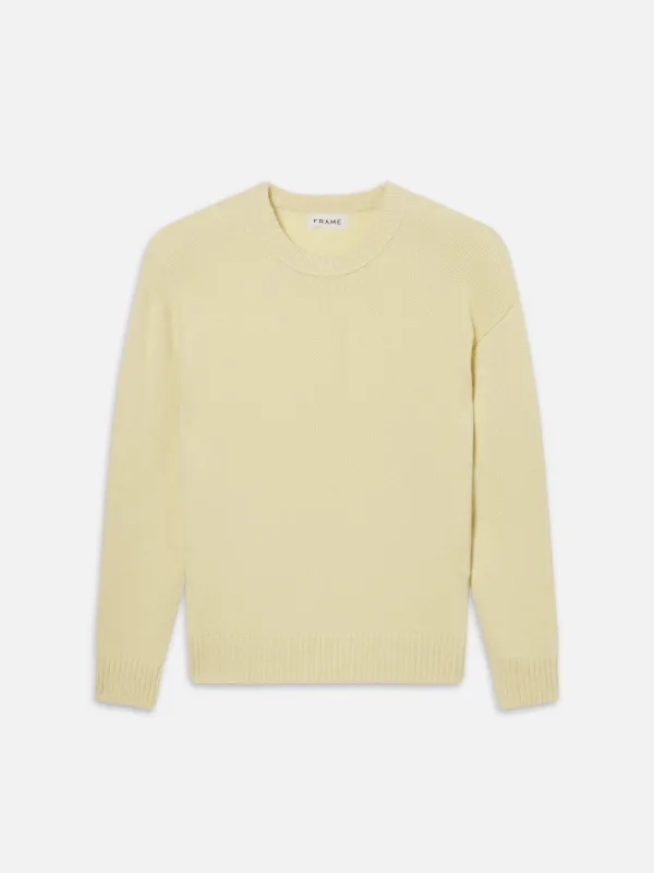 Cashmere Crewneck Sweater -- Pale Yellow sold by Frame Denim