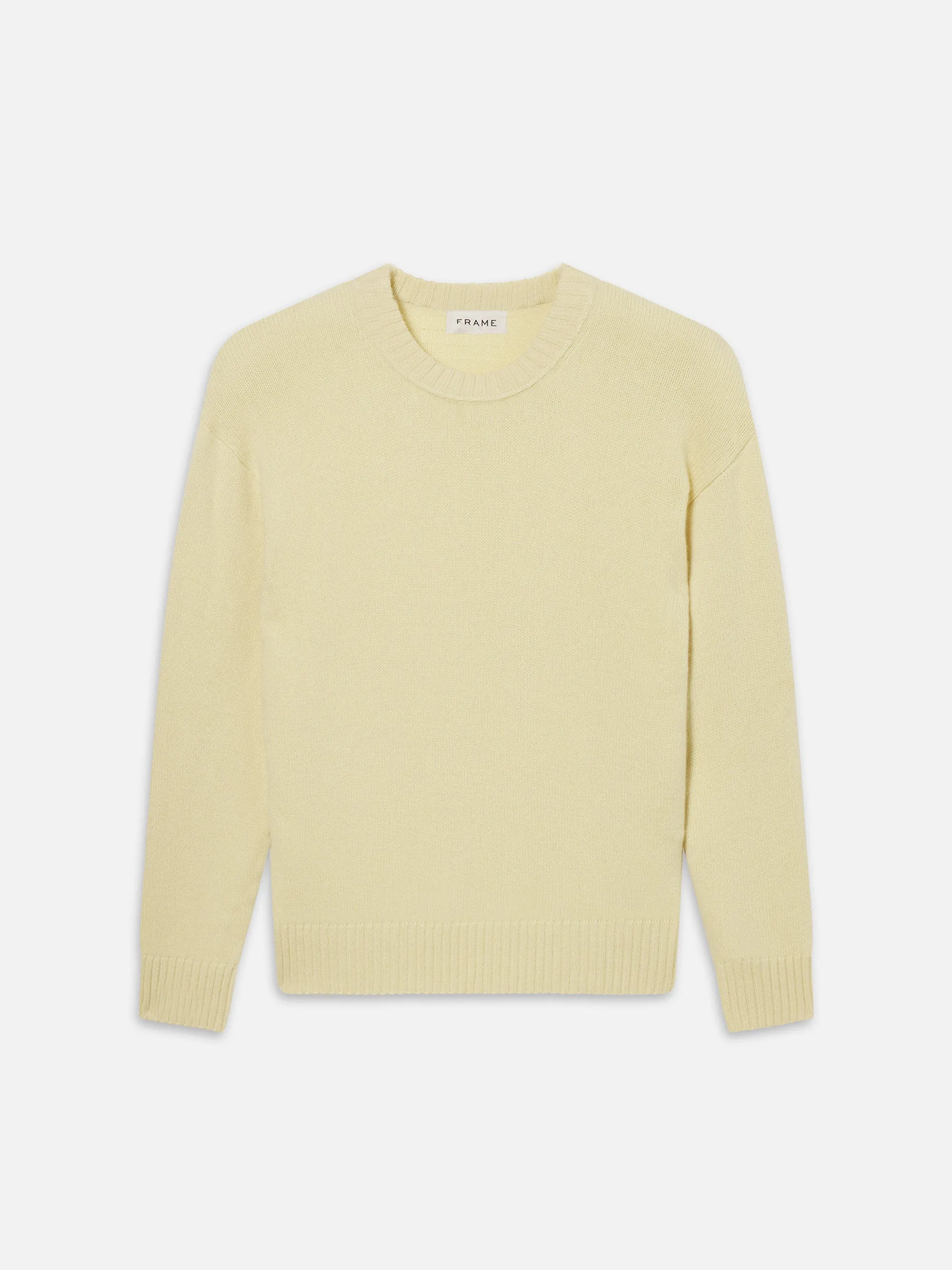 Cashmere Crewneck Sweater -- Pale Yellow sold by Frame Denim